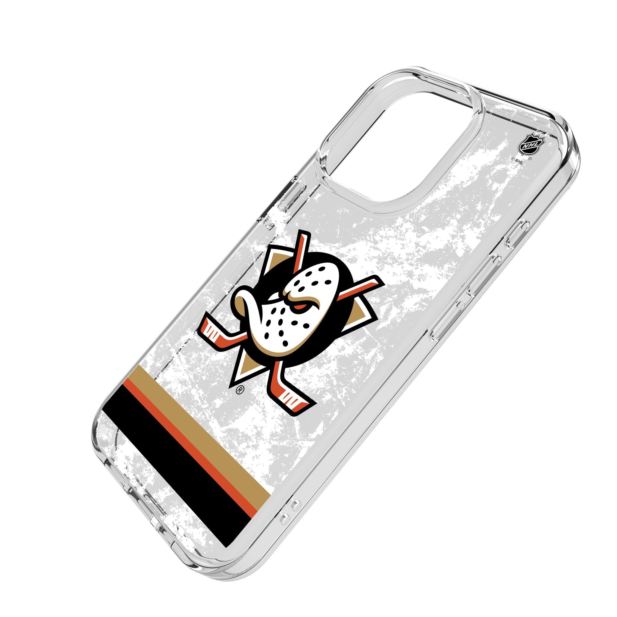 Anaheim Ducks NHL Ice Stripe Clear Protective Case for iPhone 14/13/12/11 Pro Max - Durable Shockproof Cover for Hockey Fans - Perfect for Games, Travel & Everyday Use