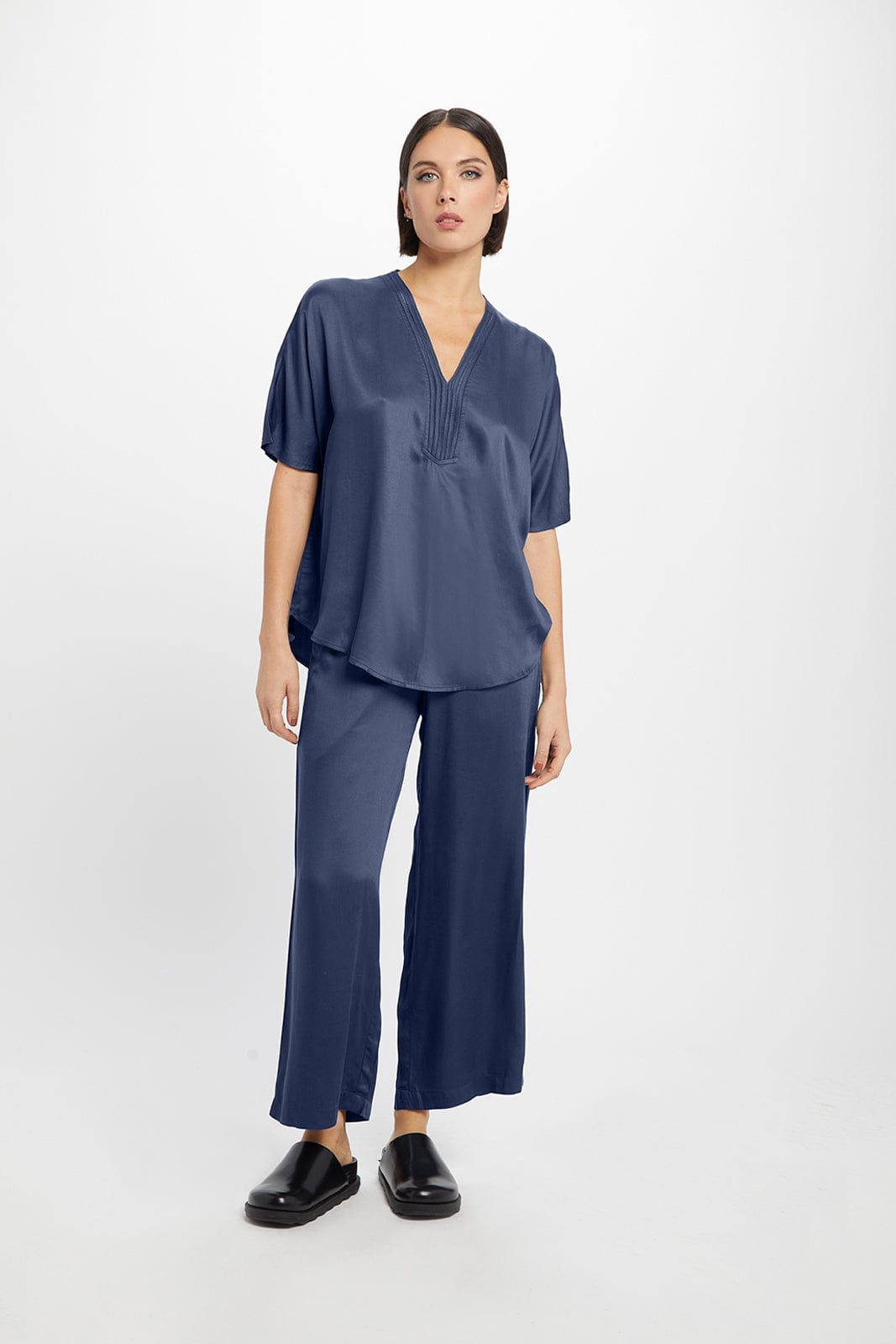 Carina TENCEL™ Modal Cropped Palazzo Pants for Women | High Waist Wide Leg Trousers in Multiple Colors | Comfortable & Breathable for Office, Travel & Casual Wear