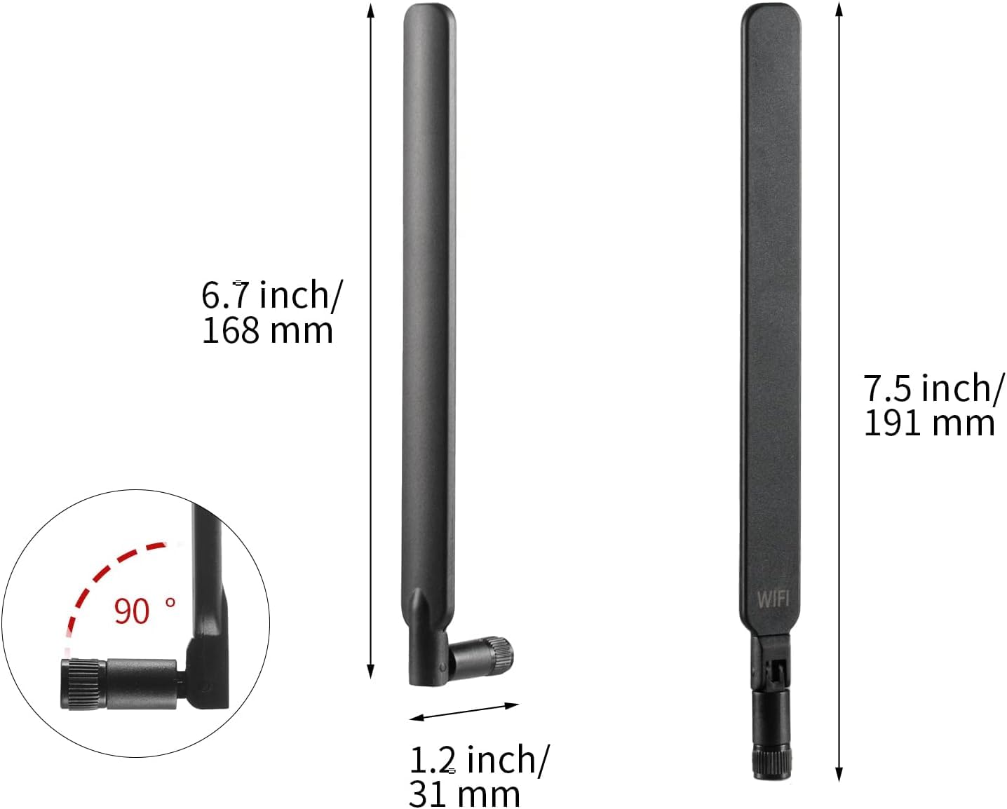 High Gain Long Range Dual Band WiFi Antenna 2.4GHz 5GHz 5.8GHz MIMO Replacement for Furrion Vision S/AMTIFO/DoHonest/AUTO-VOX RV Backup Camera & Reolink Security Camera (2 Pack) - Perfect for Enhanced Wireless Signal in Vehicles, Trailers, and Home Surveillance Systems