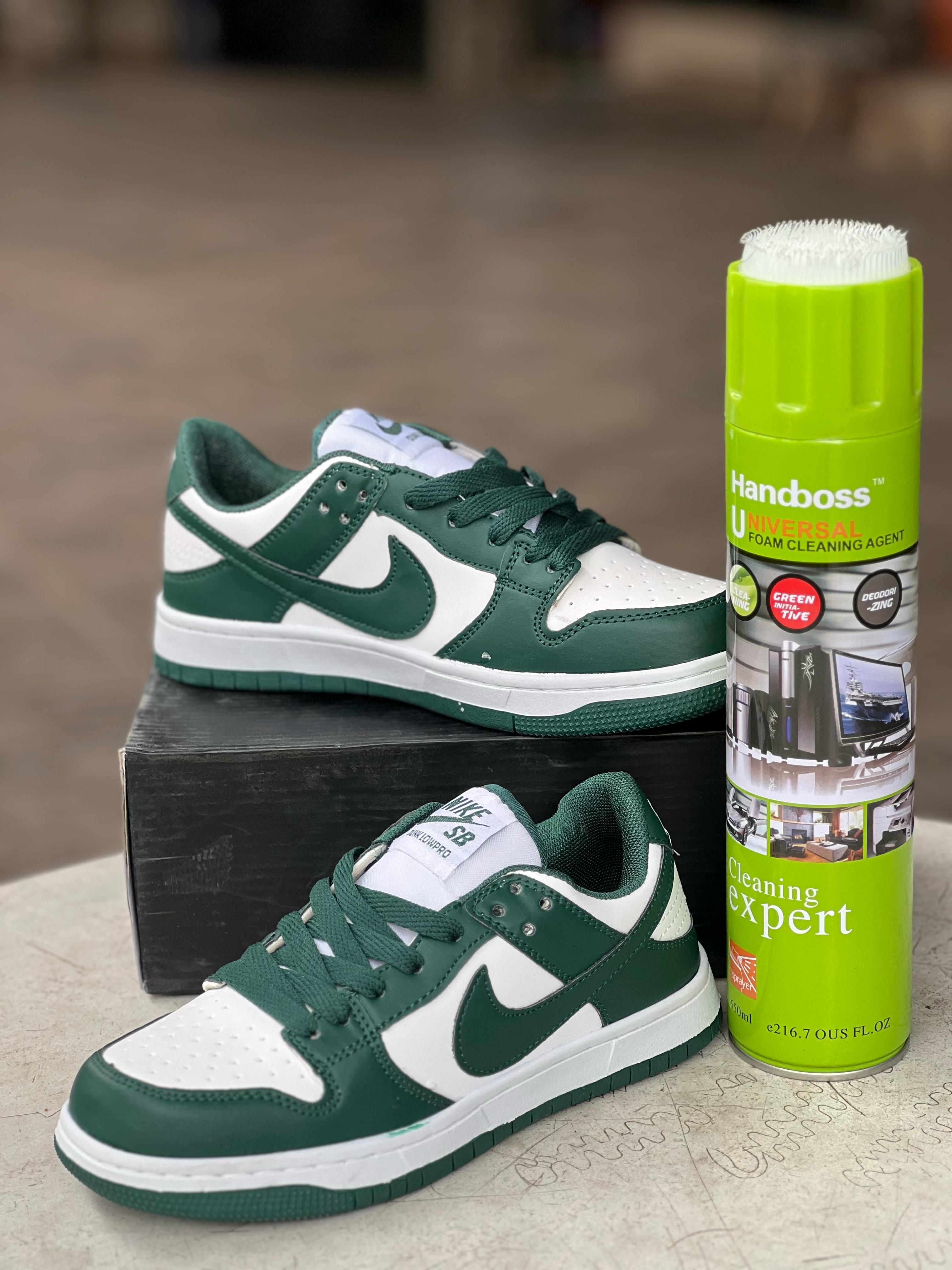 Nike Dunk Low Retro Men's Sneakers - Green & White Colorway - Casual & Streetwear Shoes for Everyday Wear & Sneaker Collectors