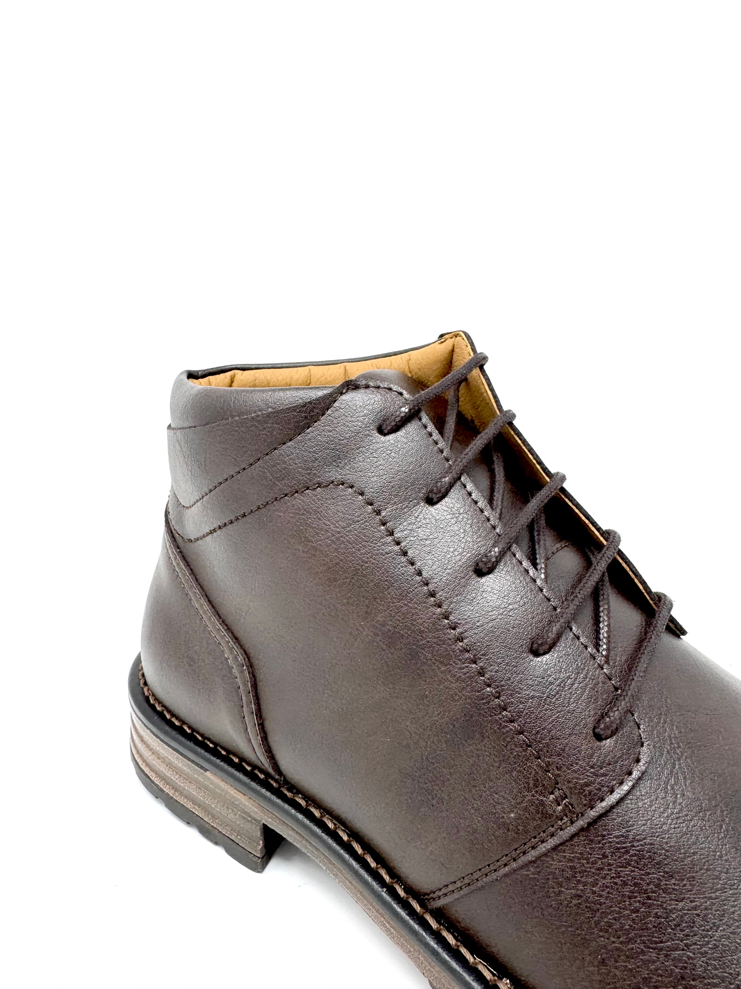 Novacas Fernando Brown Leather Boots for Men - Stylish & Comfortable Ankle Boots for Casual Wear, Outdoor Hiking & Winter Fashion