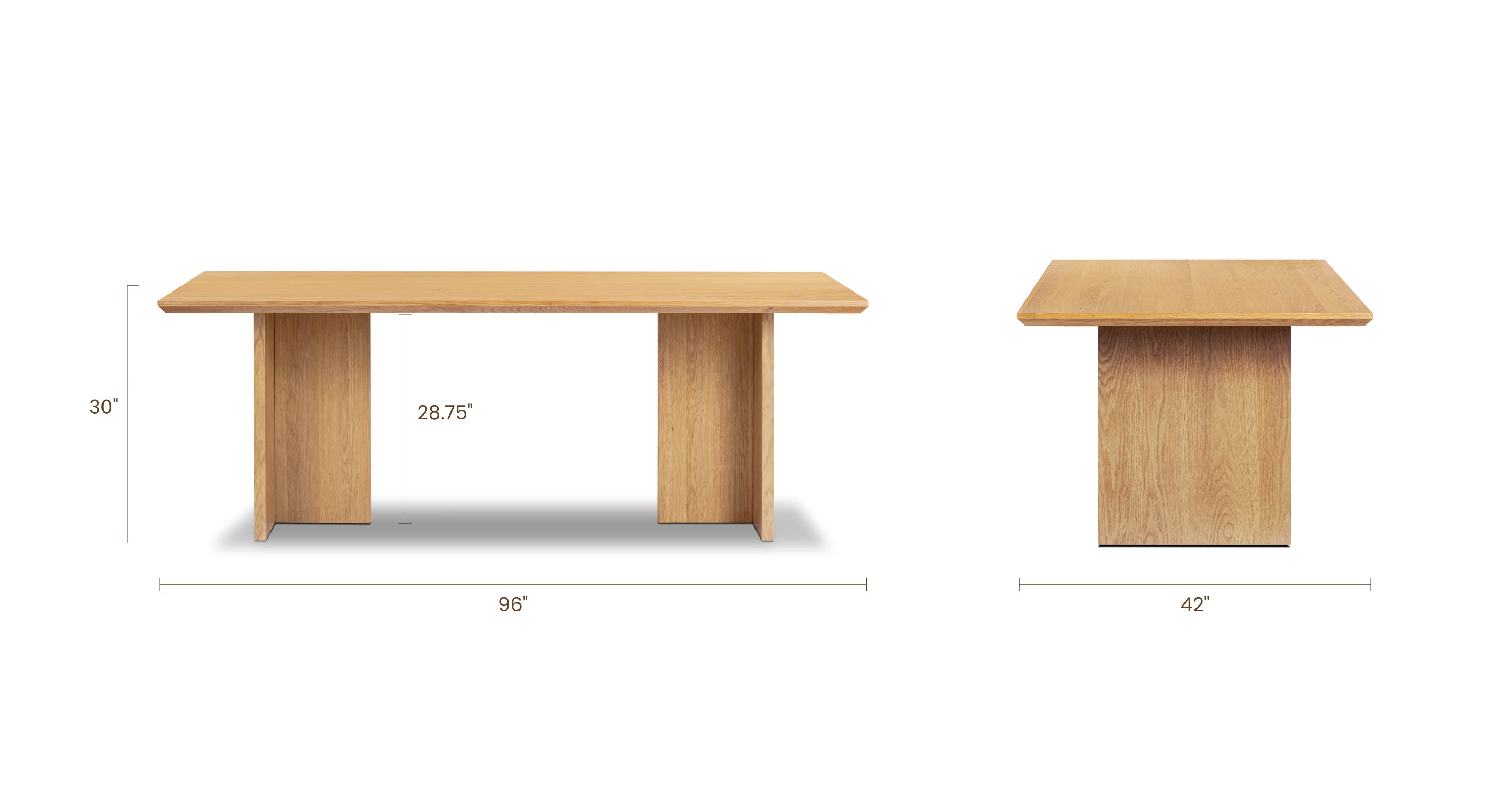 96 Inch Lisbon Dining Table - Modern Solid Wood Large Dining Room Table for 8-10 People - Perfect for Family Gatherings & Dinner Parties