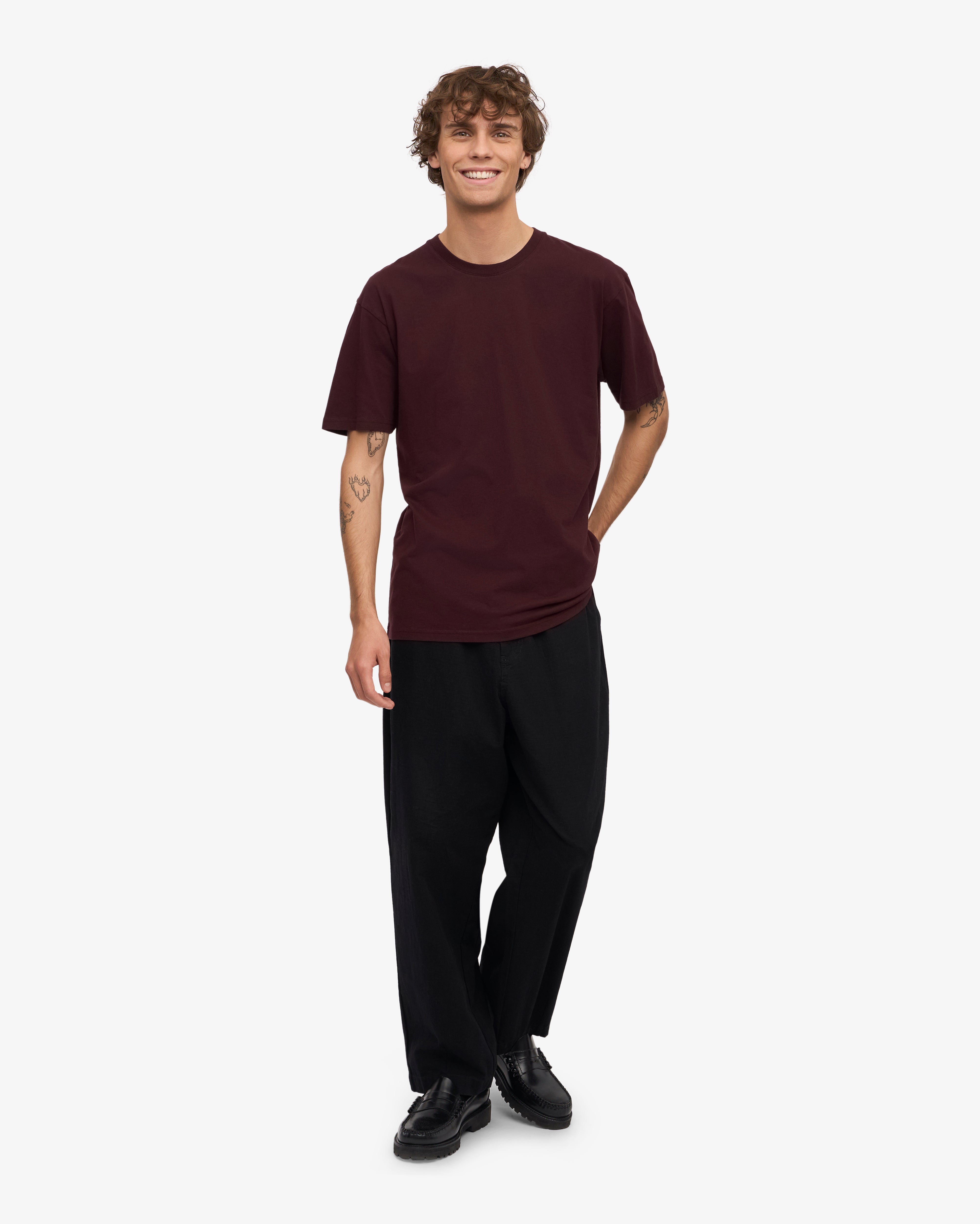 Classic Organic Cotton T-Shirt for Men & Women - Oxblood Red | Eco-Friendly Casual Wear for Everyday Comfort & Style