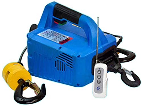 200kg Electric Hoist Winch - 110V Wireless Remote Control with Overload Protection - Blue Overhead Lifting System for Garage, Warehouse & Construction Sites