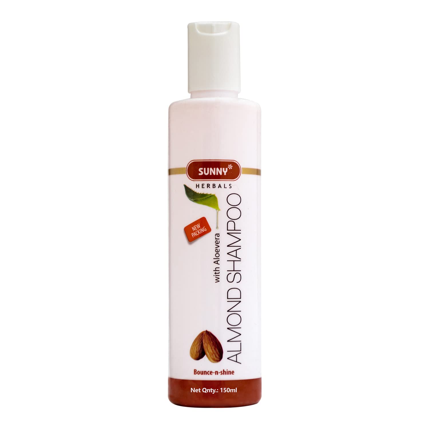 Sunny Almond & Aloe Vera Shampoo for Hair Growth - Strengthens Hair, Reduces Hair Fall, Adds Shine & Thickness - Nourishes Scalp & Improves Follicle Health - For Men & Women - 150ml (Pack of 1) - Perfect for Daily Hair Care & Damaged Hair Repair