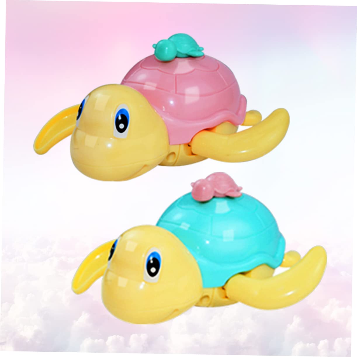 DRESSOOS 2-Pack Wind-Up Swimming Turtle Bath Toys - Safe Bathtub Water Toys for Toddlers & Kids | Fun Bath Time, Pool & Beach Play