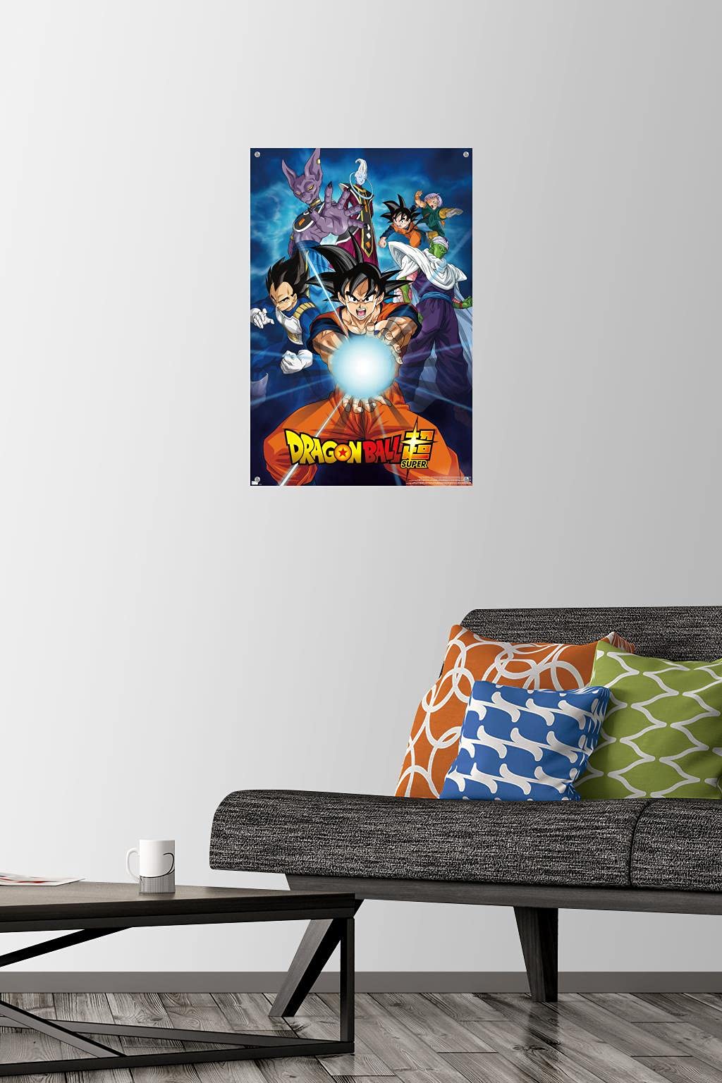 Dragon Ball Super Anime Wall Poster Set with Push Pins - Perfect for Bedroom, Game Room & Anime Fan Decor