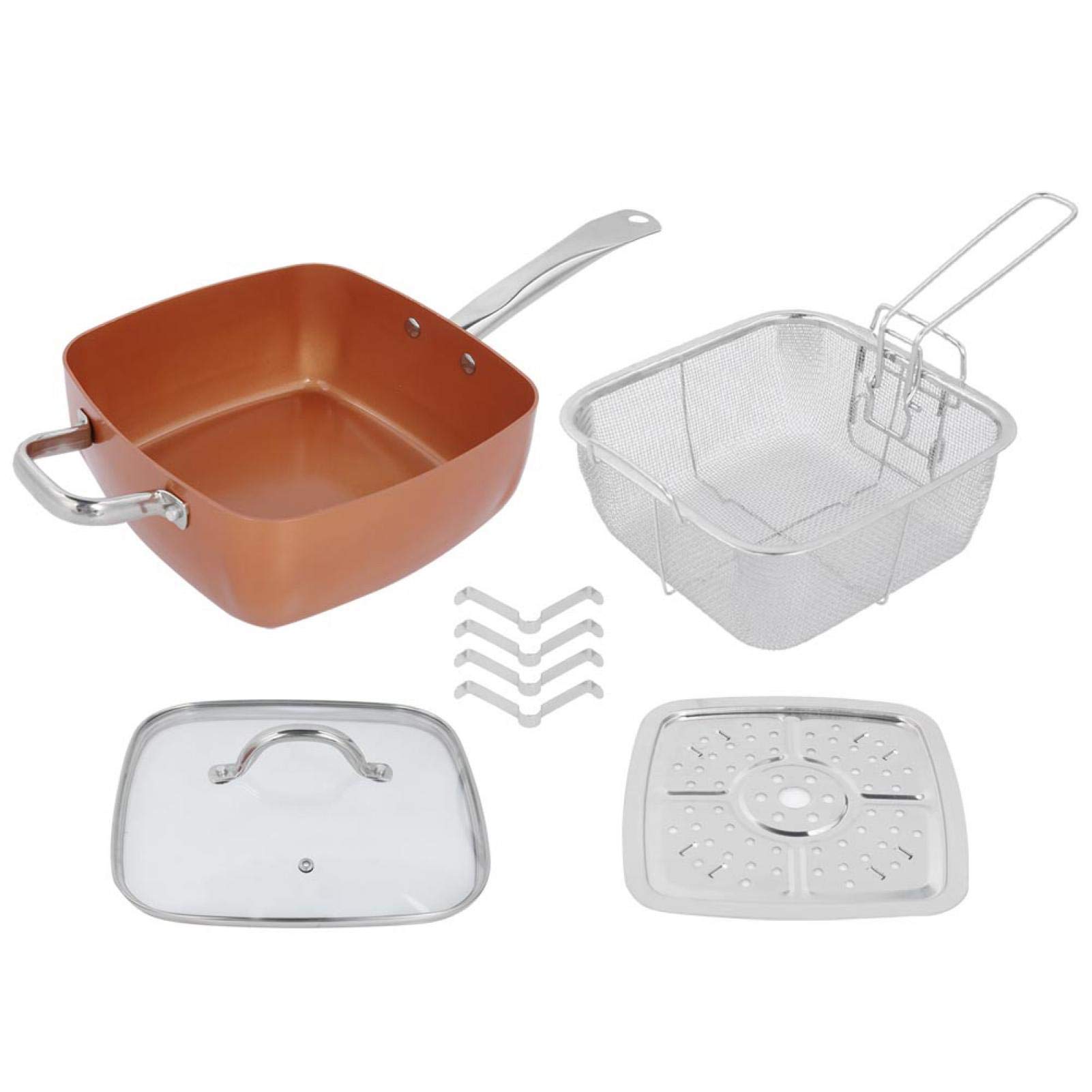 01 Universal Stainless Steel Stew Pot - Square Kitchen Pan for Soup, Meat Frying & Braising - Perfect for Home Cooking, Camping & Restaurant Use
