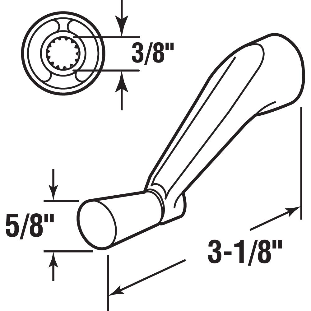 Prime-Line H 3966 Spline Socket Crank Handle - Smooth 360° Rotation Stone Finish - Single Pack - Ideal for Machinery, Garage Tools & Industrial Equipment Maintenance