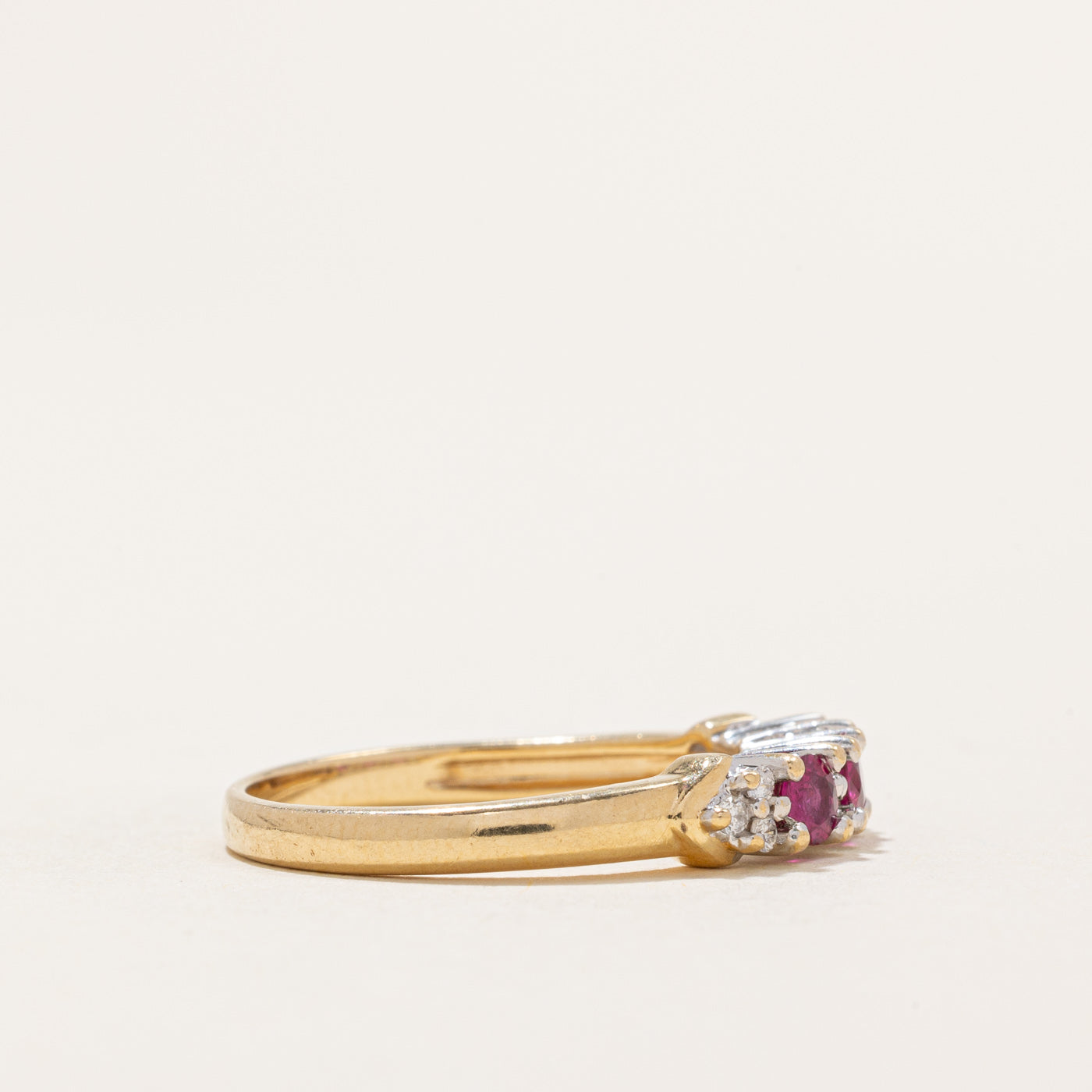 Synthetic Ruby & Diamond Ring - 0.32ctw Ruby & 0.06ctw Diamond - Size 6.75 - Elegant Engagement, Anniversary & Gift Jewelry for Women