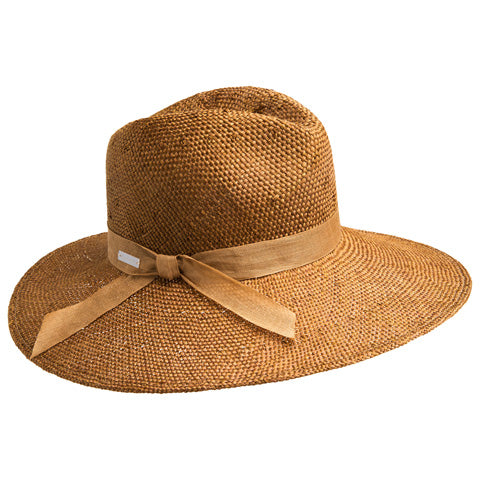 Betmar Melina Women's Straw Fedora Hat - Wide Brim Sun Hat for Beach, Summer & Outdoor Activities - Breathable & Stylish Sun Protection Accessory