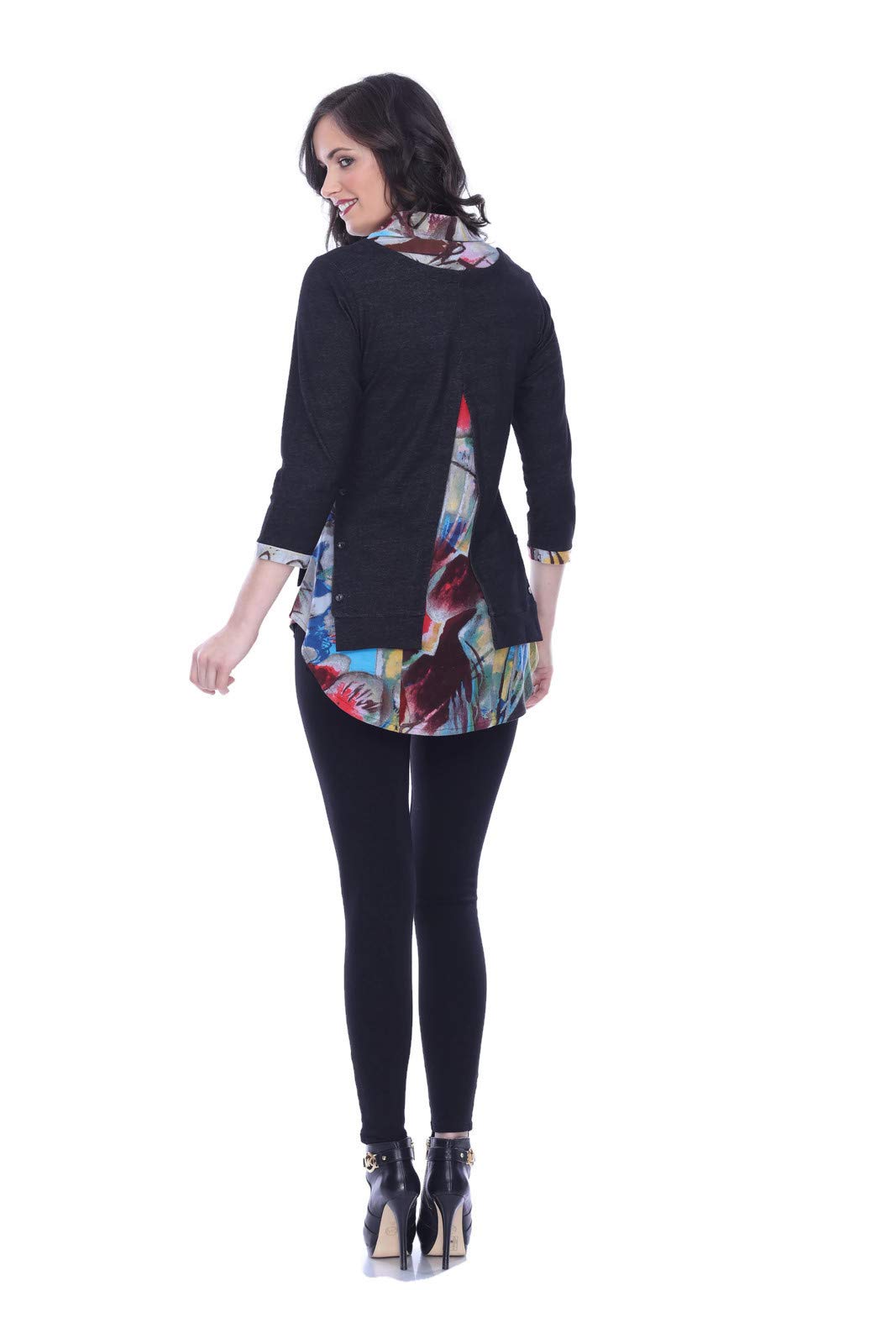 Parsley & Sage Women's Piper Layered Tunic Top - Flowy Casual Blouse for Work, Date Night & Everyday Wear