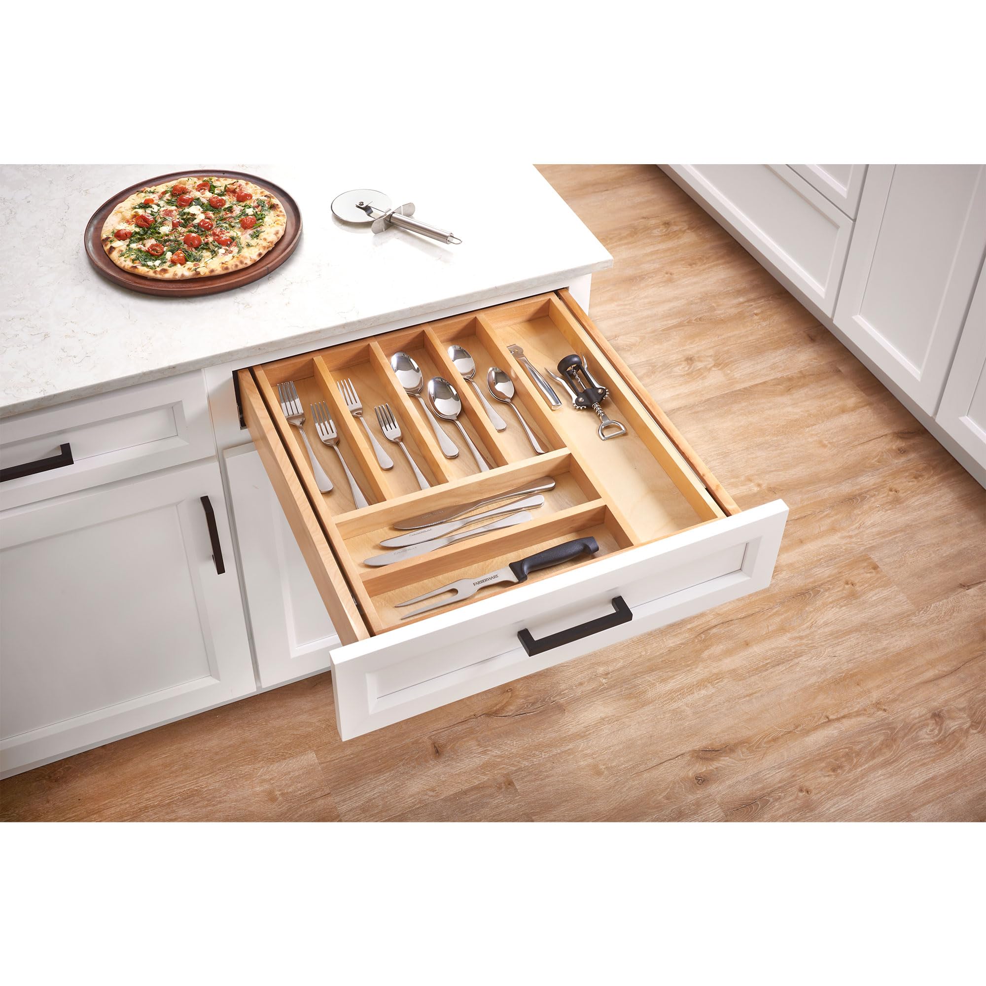Rev-A-Shelf 21-Inch 2-Tier Pullout Kitchen Drawer Organizer for Utensils & Cutlery - 24