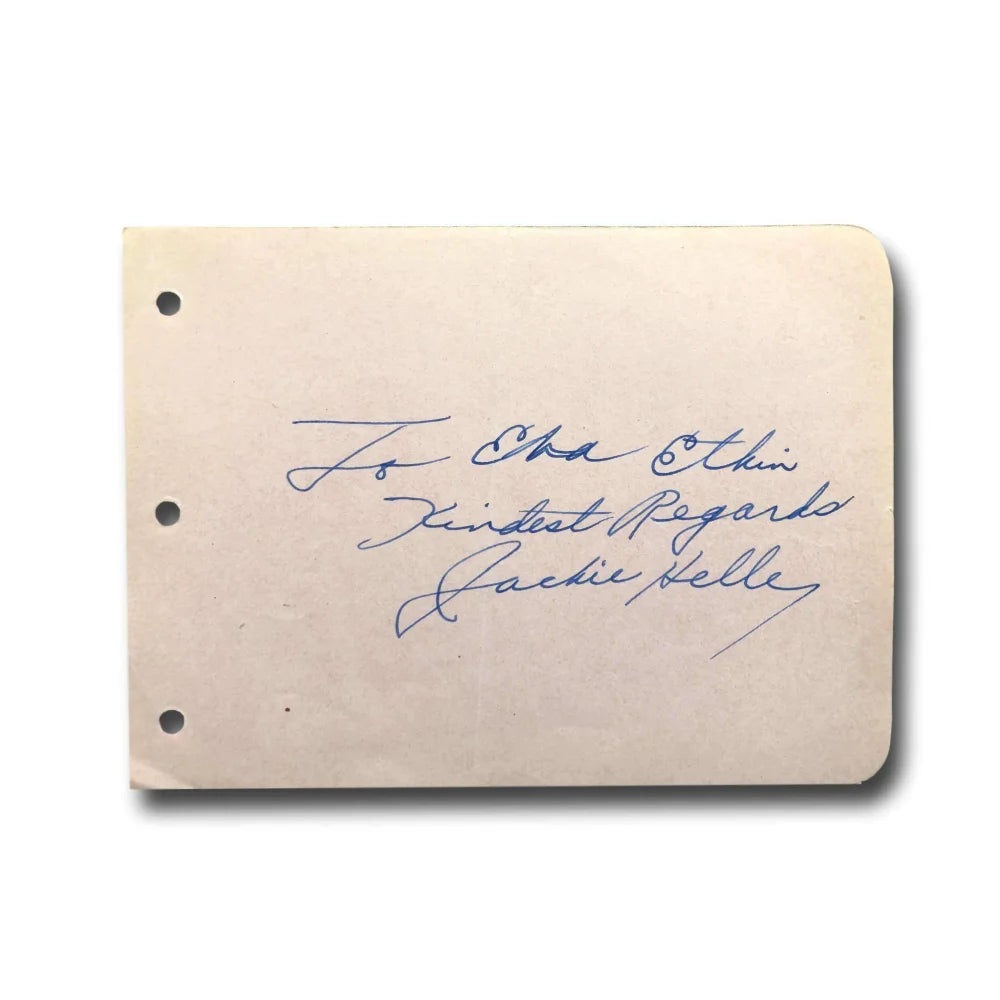 Jackie Heller Hand Signed Autographed Album Page Cut with JSA COA - The Yanks Are Coming Actor - Perfect for Collectors, Memorabilia Displays, and Theater Enthusiasts