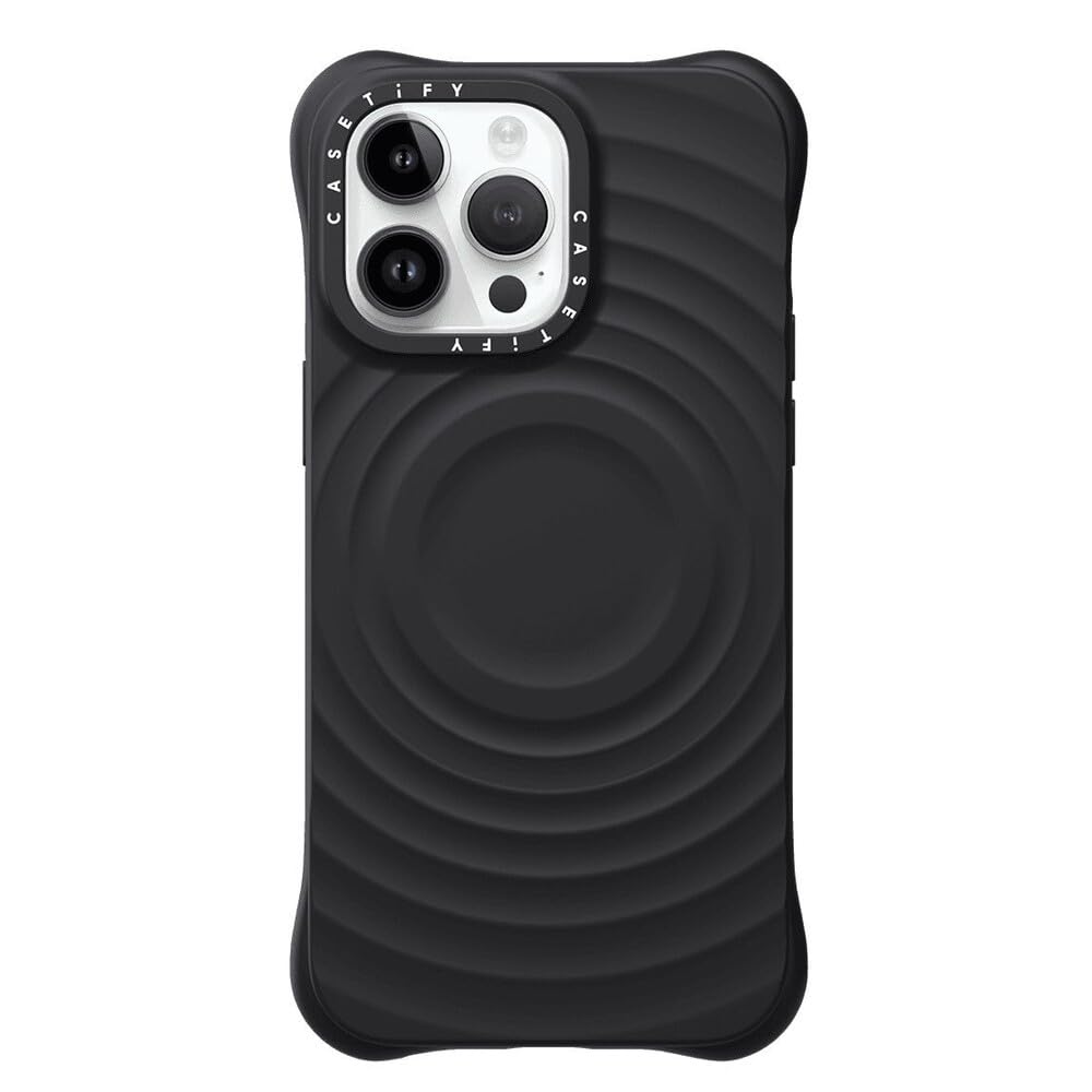 CASETiFY Ripple iPhone 14 Pro Max Case - 2X Military Grade Drop Protection, Wave Textured Design, MagSafe Compatible (Black) | Perfect for Outdoor Adventures, Travel & Everyday Protection