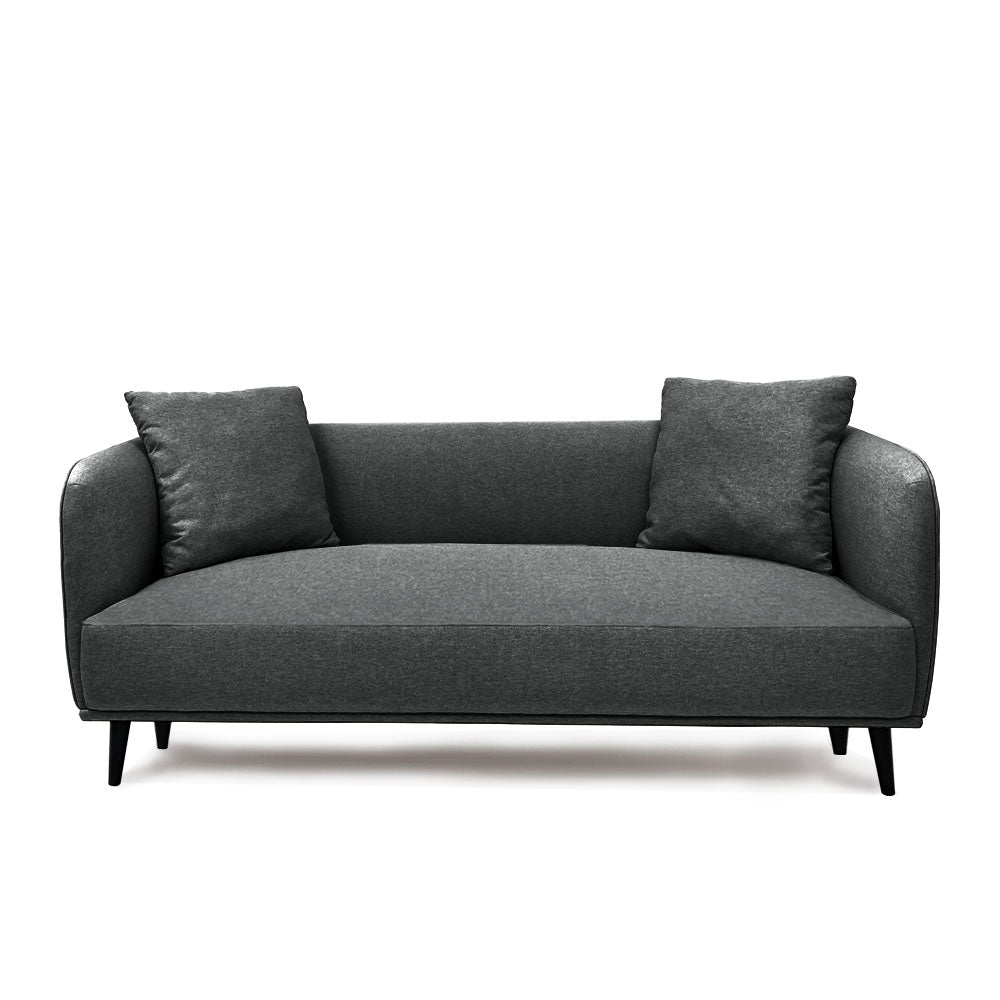Heather 2.5 Seater Sofa - Modern Fabric Couch for Living Room, Small Space Apartment Furniture, Comfortable Loveseat for Lounge, Office & Guest Room (Beige/Gray)