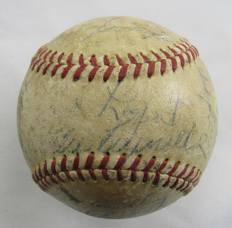 1953 New York Yankees Autographed Baseball - Mickey Mantle, Yogi Berra, Billy Martin & 21 Players - Authentic Collectible Sports Memorabilia - Perfect for Baseball Fans & Sports Collectors Display