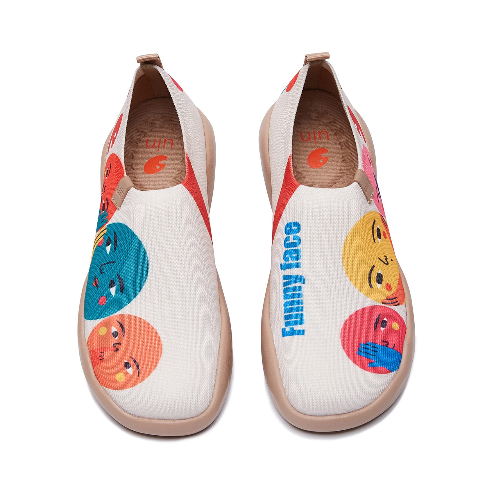 UIN Women's Slip On Sneakers - Comfortable Knit Loafers with Artistic Painting | Soft Walking Shoes for Casual Wear, Travel & Everyday Use