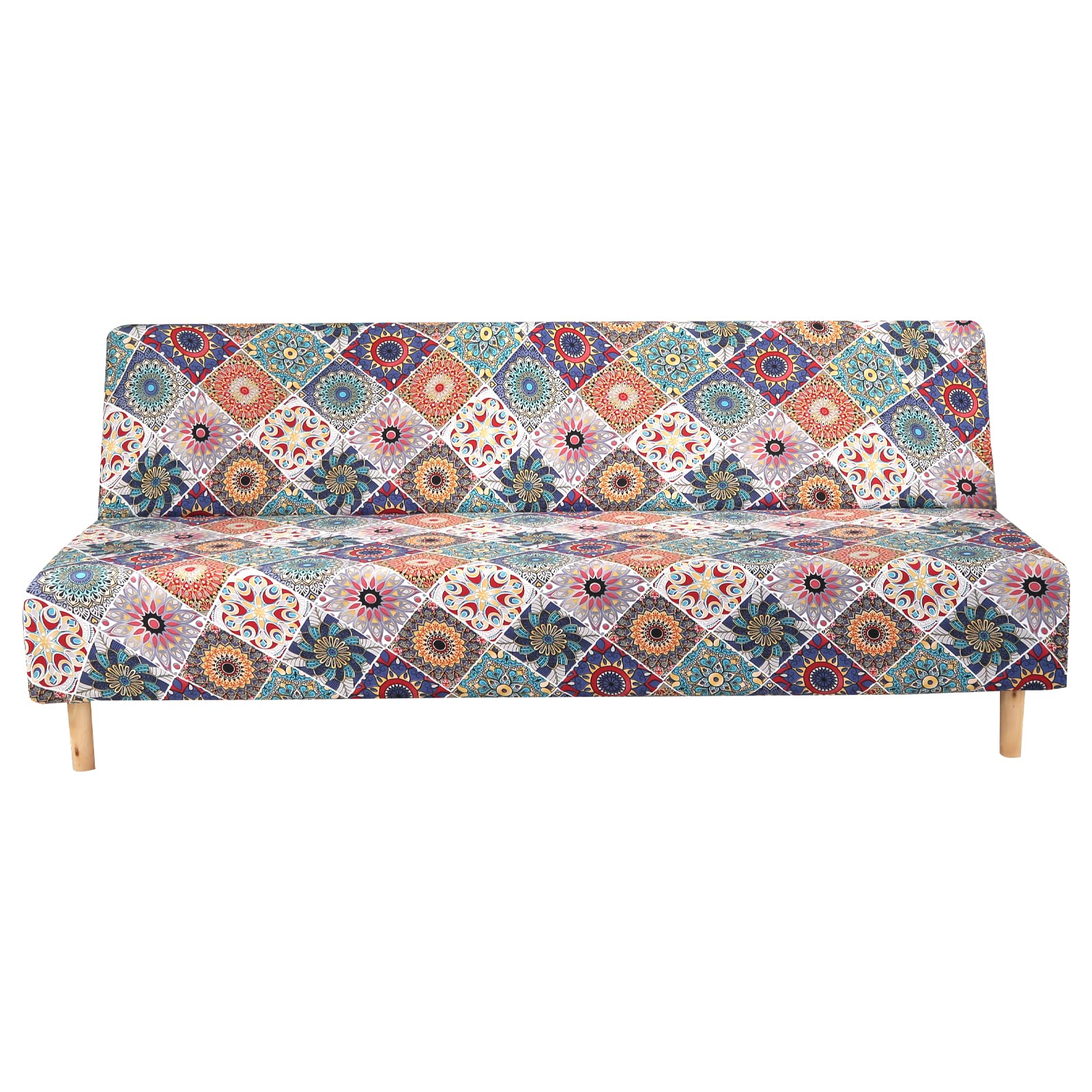GOSTADY Armless Sofa Cover - Stretchable Futon Slipcover for Couch, Furniture Protector with Elastic Straps - Fits Folding Sofa Beds - Pet & Kid Friendly - Perfect for Living Room, Dorm, or Guest Room