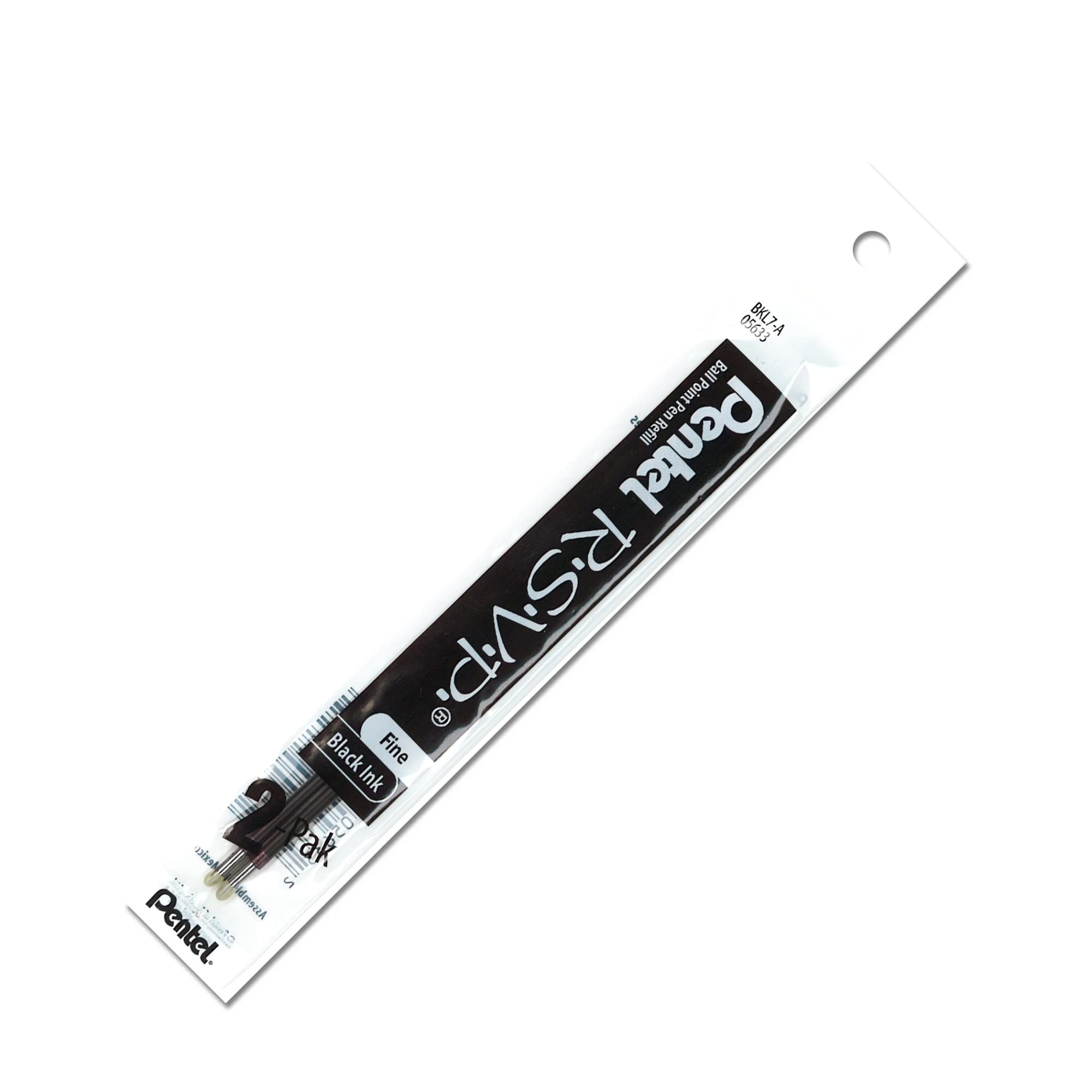 Pentel® R.S.V.P.® Ballpoint Pen Refills - 0.7mm Fine Point Black Ink (Pack of 2) - Perfect for Office, School & Everyday Writing Needs