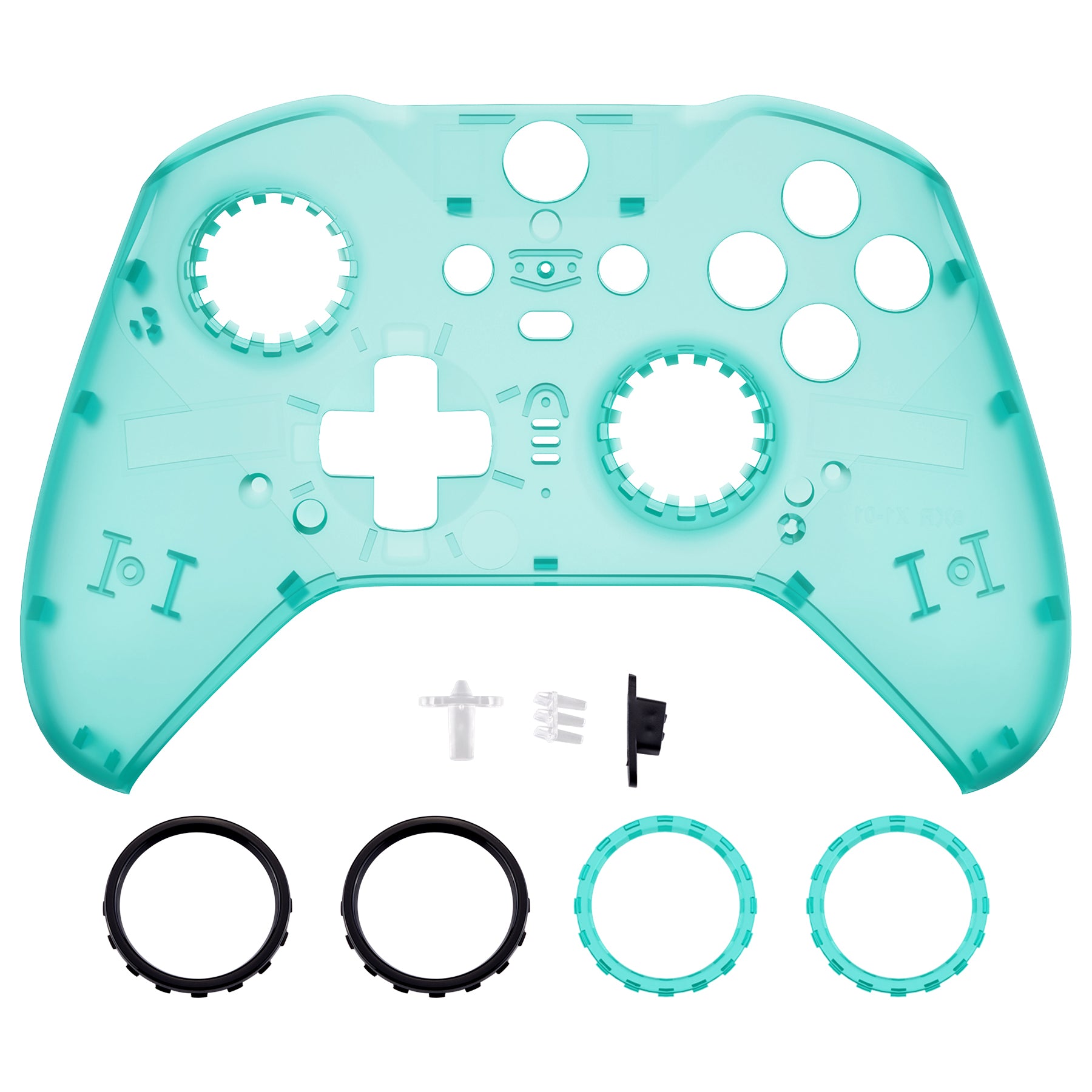 eXtremeRate Emerald Green Replacement Front Housing Shell Case with Accent Rings for Xbox One Elite Series 2 & Elite 2 Core Controller (Model 1797) - Customize Your Gaming Setup for Enhanced Performance & Style