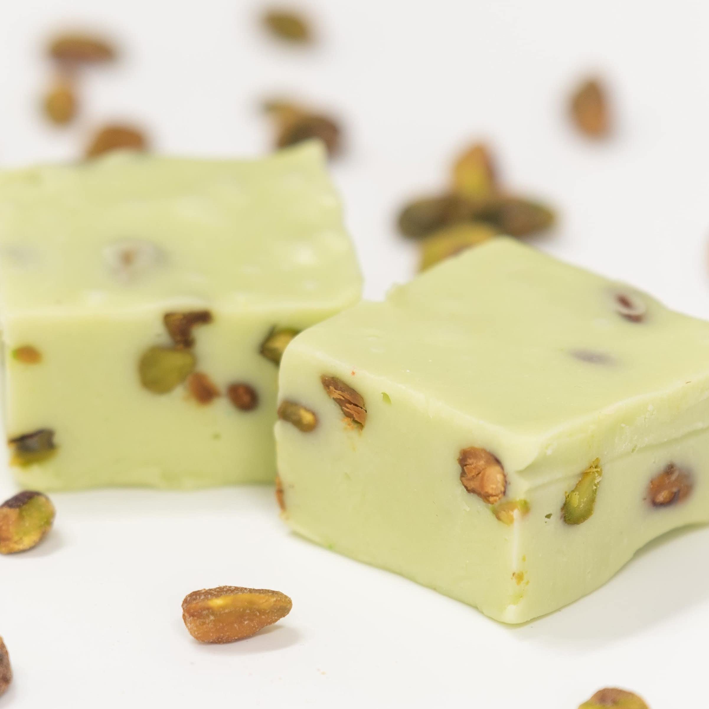 Valley Fudge Pistachio Nut Artisan Gourmet Candy - Fresh Homemade Fudge with Real Butter - 8oz Half Pound Package - Perfect for Gifts, Parties & Holiday Treats