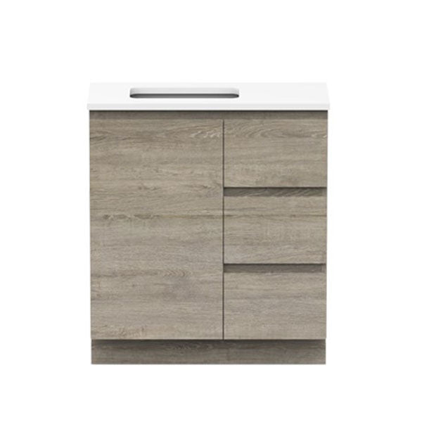 ADP Glacier Quartz Bathroom Vanity Set - 36 Inch Modern Trio Vanity with Sink & Mirror for Bathroom Remodeling | Perfect for Small Bathrooms & Powder Rooms