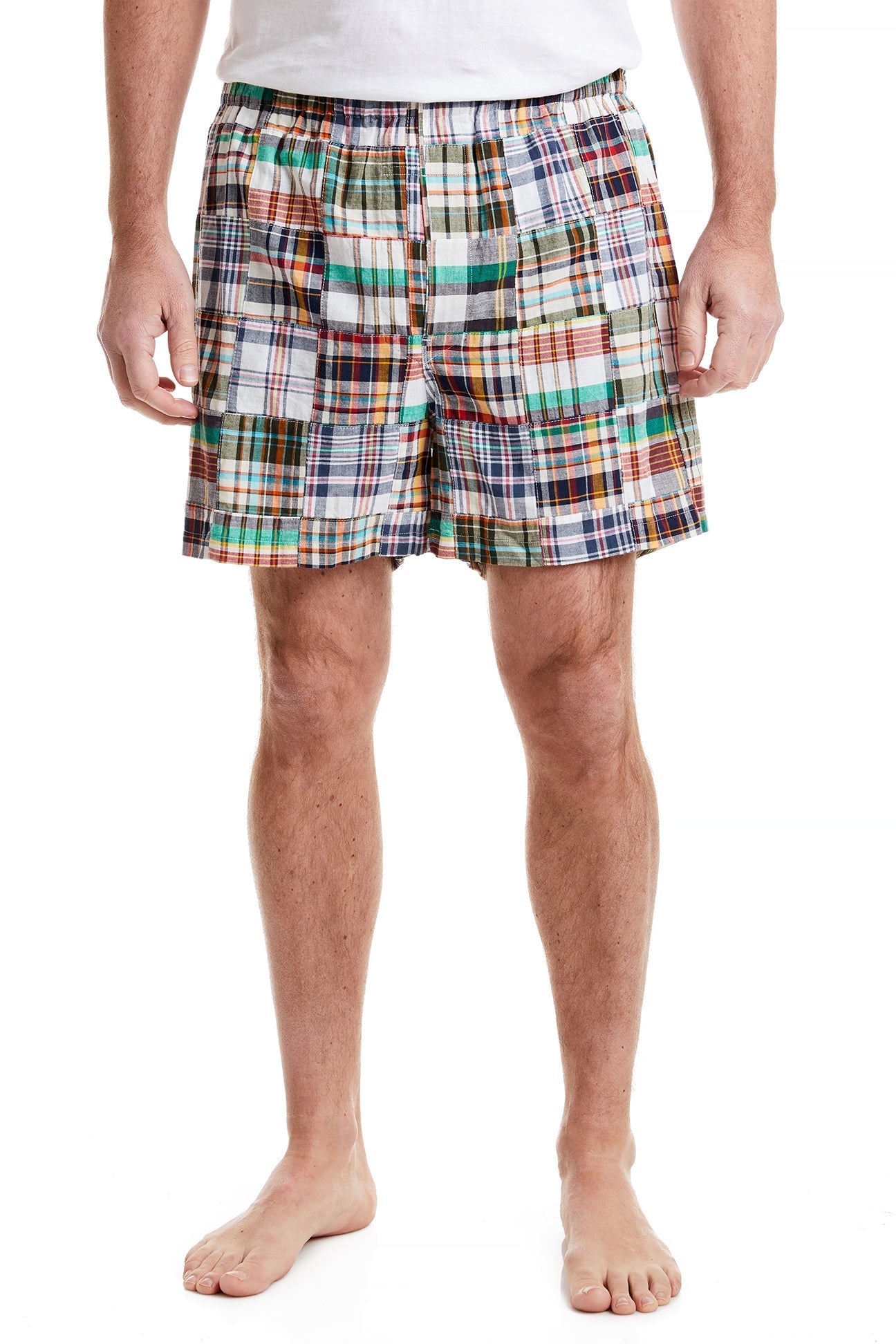 Barefoot Boxer Osterville Patch Madras Shirt - Stylish Casual Summer Wear for Beach, Vacation & Outdoor Activities