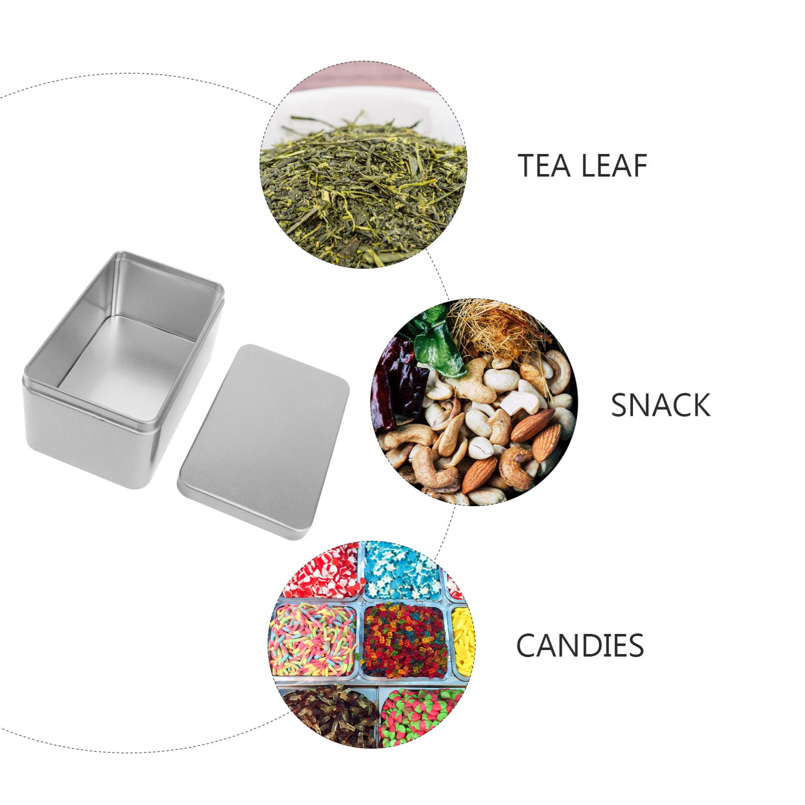 Premium Metal Rectangular Empty Tin Box - Mini Portable Storage Container for Tea, Candy, Candle, Jewelry (Silver) | Perfect for Home Organization, DIY Crafts & Gift Packaging