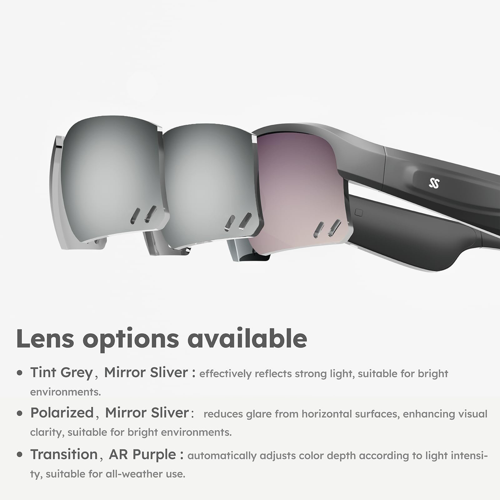 Smart Bluetooth Sports Audio Sunglasses for Cycling, Running & Hiking - Black Frame with Tinted Lenses | Hands-Free Music & Calls for Outdoor Activities