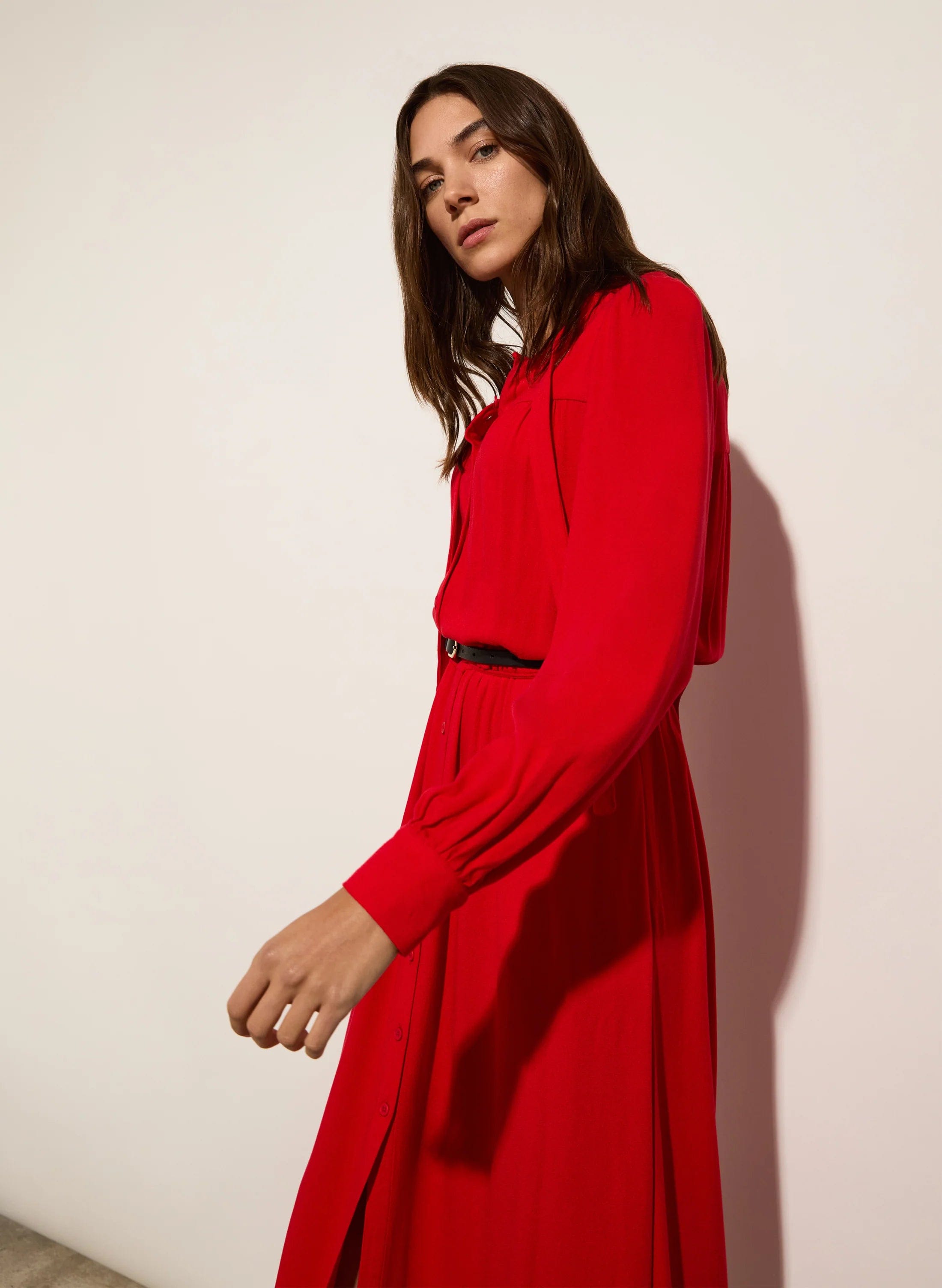 Ania LENZING™ ECOVERO™ Women's Dress - Crimson Red | Sustainable Fashion | Perfect for Casual Wear, Office & Special Occasions