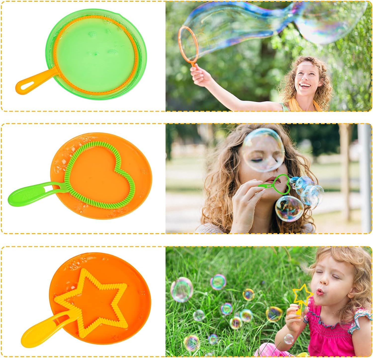 Roberly 25 PCS Giant Bubble Wands Set with Tray & Solution - Big Bubble Maker Kit for Kids & Adults - Outdoor Summer Party Favors, Birthday Gifts, Backyard Fun & Park Playtime