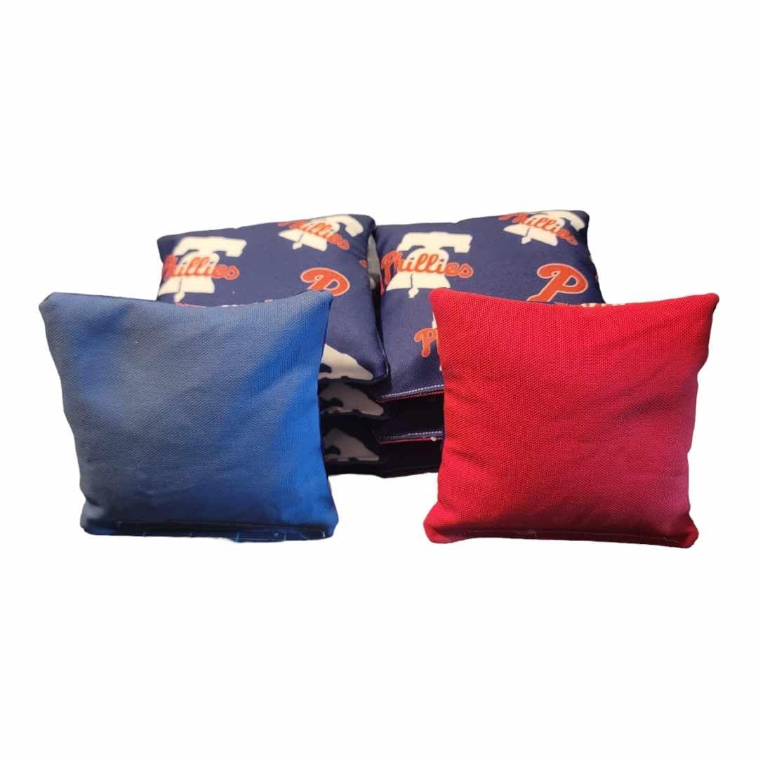 Premium Phillies Cornhole Bags Set of 8 - Regulation Size & Weight for Outdoor Lawn Games, Tailgating, Backyard Parties, and Family Fun