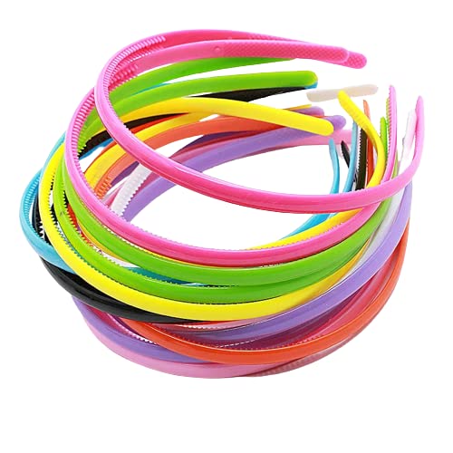 12 Pack Plastic Hair Bands with Teeth - DIY Hair Accessories for Women & Girls - Travel-Friendly Hair Ties (Multi Color) - Perfect for School, Work, Gym & Everyday Use