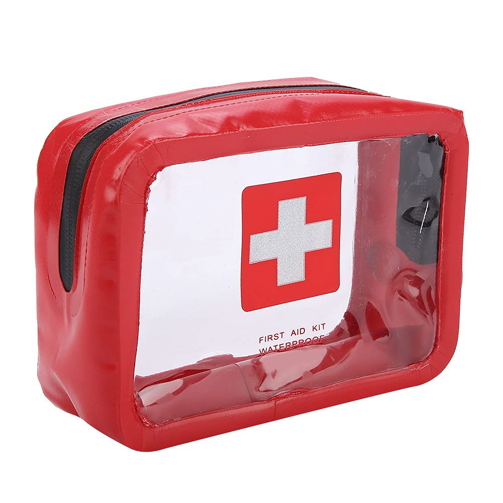 01 02 015 First Aid Kit Bag - Portable Waterproof & Wearable Emergency Medical Pouch with Transparent Compartments for Medicine Storage - Ideal for Hiking, Camping, Travel and Outdoor Adventures