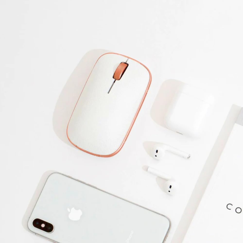 Azio Retro Classic Bluetooth Mouse (Posh) - Wireless Genuine Leather Mouse with PixArt Precision Tracking for Mac, PC, Laptop - Perfect for Office, Home & Travel Use