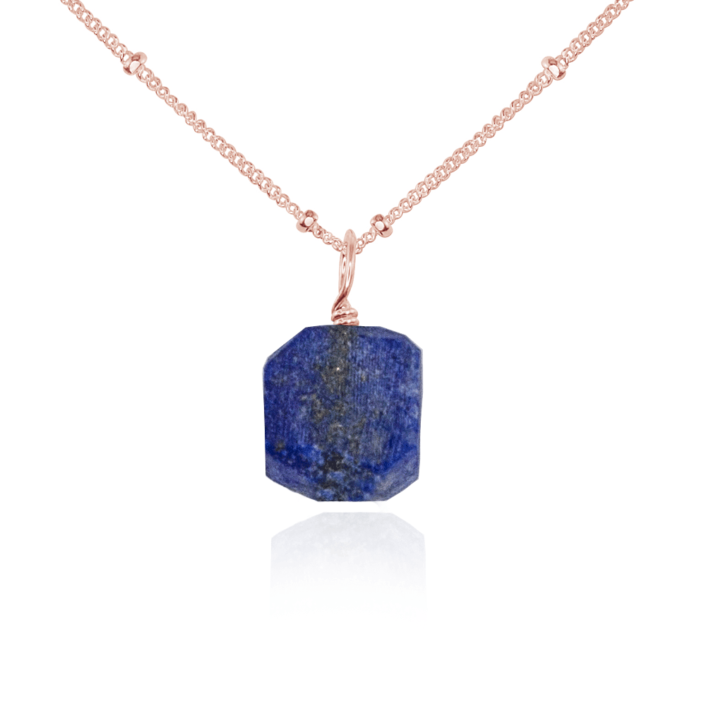 Natural Raw Lapis Lazuli Pendant Necklace - Handmade Blue Stone Jewelry for Women - Perfect for Boho Style, Spiritual Healing & Everyday Wear