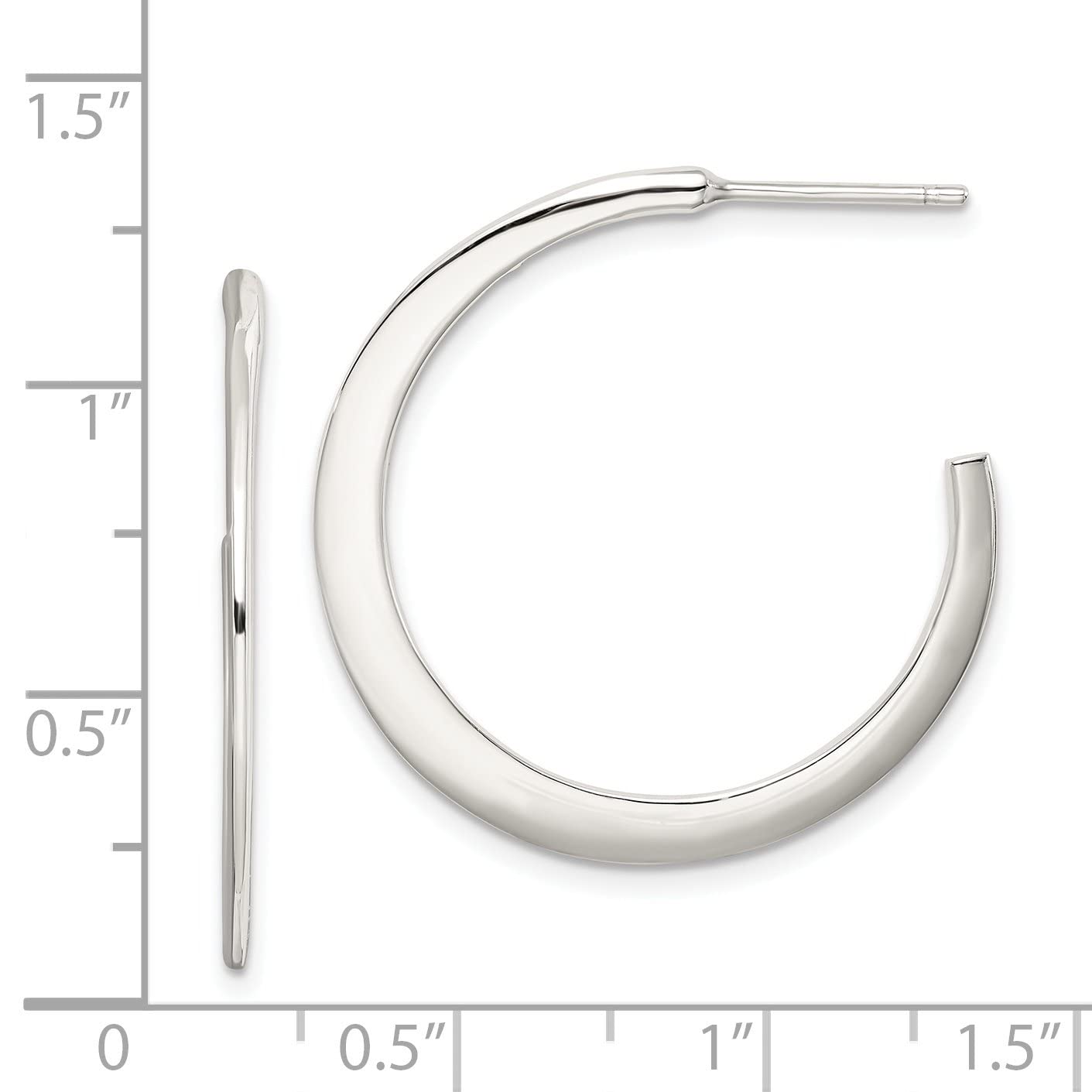 925 Sterling Silver Post Hoop Earrings for Women - Minimalist Stud Earrings for Everyday Wear | Perfect for Work, Date Night & Gifting