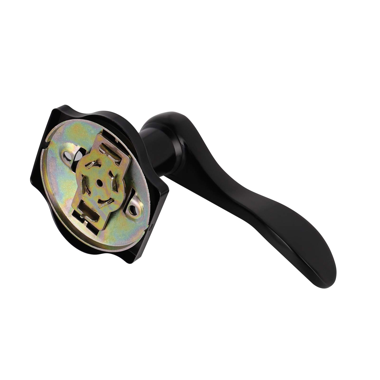 Probrico Left-Handed Half Dummy Door Lever - Elegant Wave Design with Camelot Trim, Black Non-Turning Lock Handle for Hallway & Closet (1 Pack) - Perfect for Bedrooms, Offices & Interior Doors