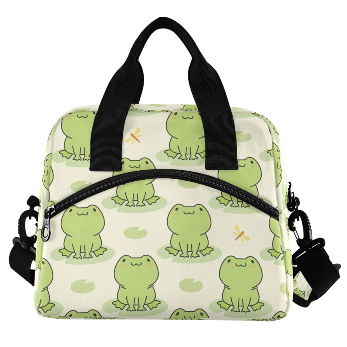 Insulated Lunch Bag with Cute Frog Design - Reusable Leakproof Cooler Tote for Women & Men - Perfect for Work, School, Picnics & Outdoor Activities