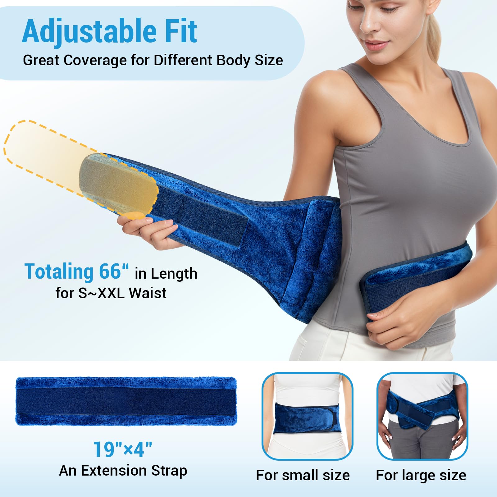 Comfytemp Microwavable Heating Pad for Back Pain Relief - 2.5LB Moist Heat Therapy for Cramps, Sciatica, Waist, Stomach & Muscle Aches | FSA/HSA Eligible | Wearable Hot Pack for Home, Office & Travel Use