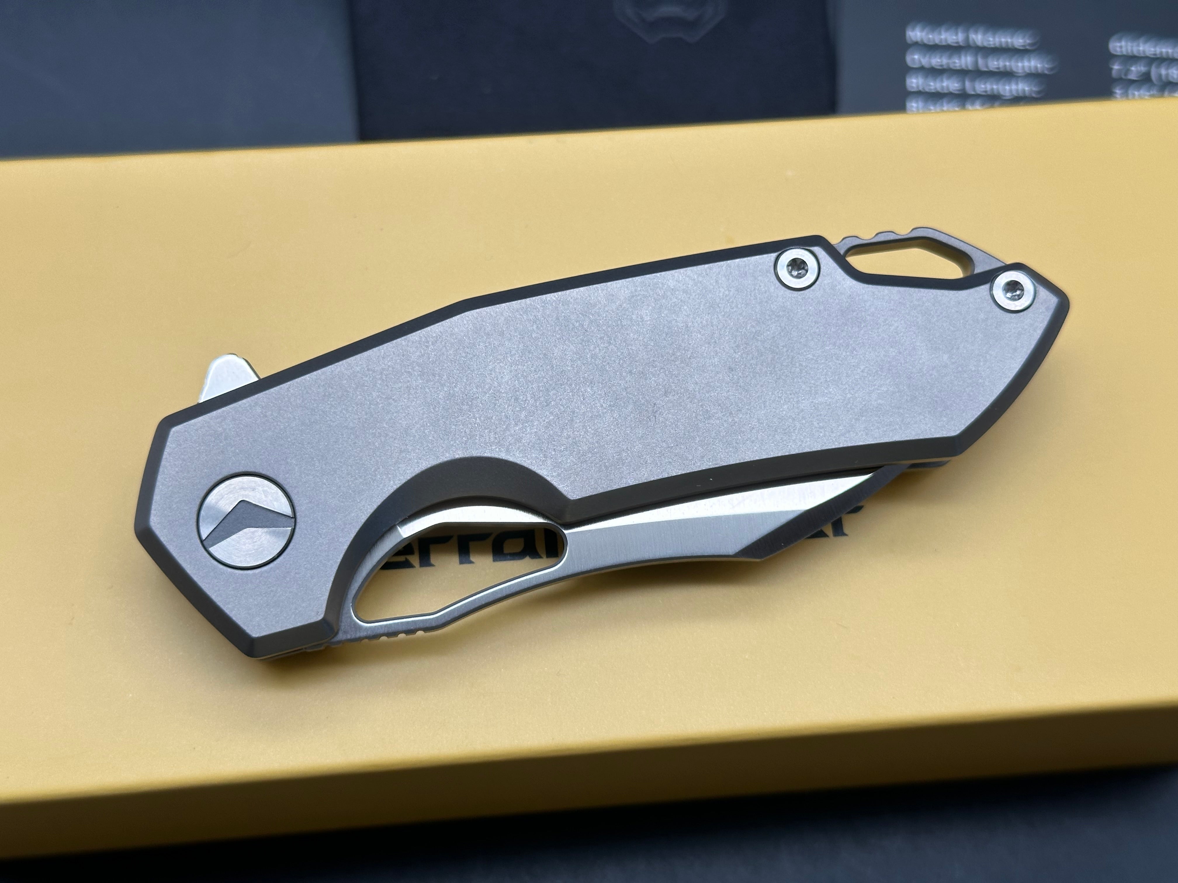 Ferramonster Glideman Titanium Handle with M390 Blade - Premium Folding Knife for EDC, Outdoor Adventures & Survival Gear