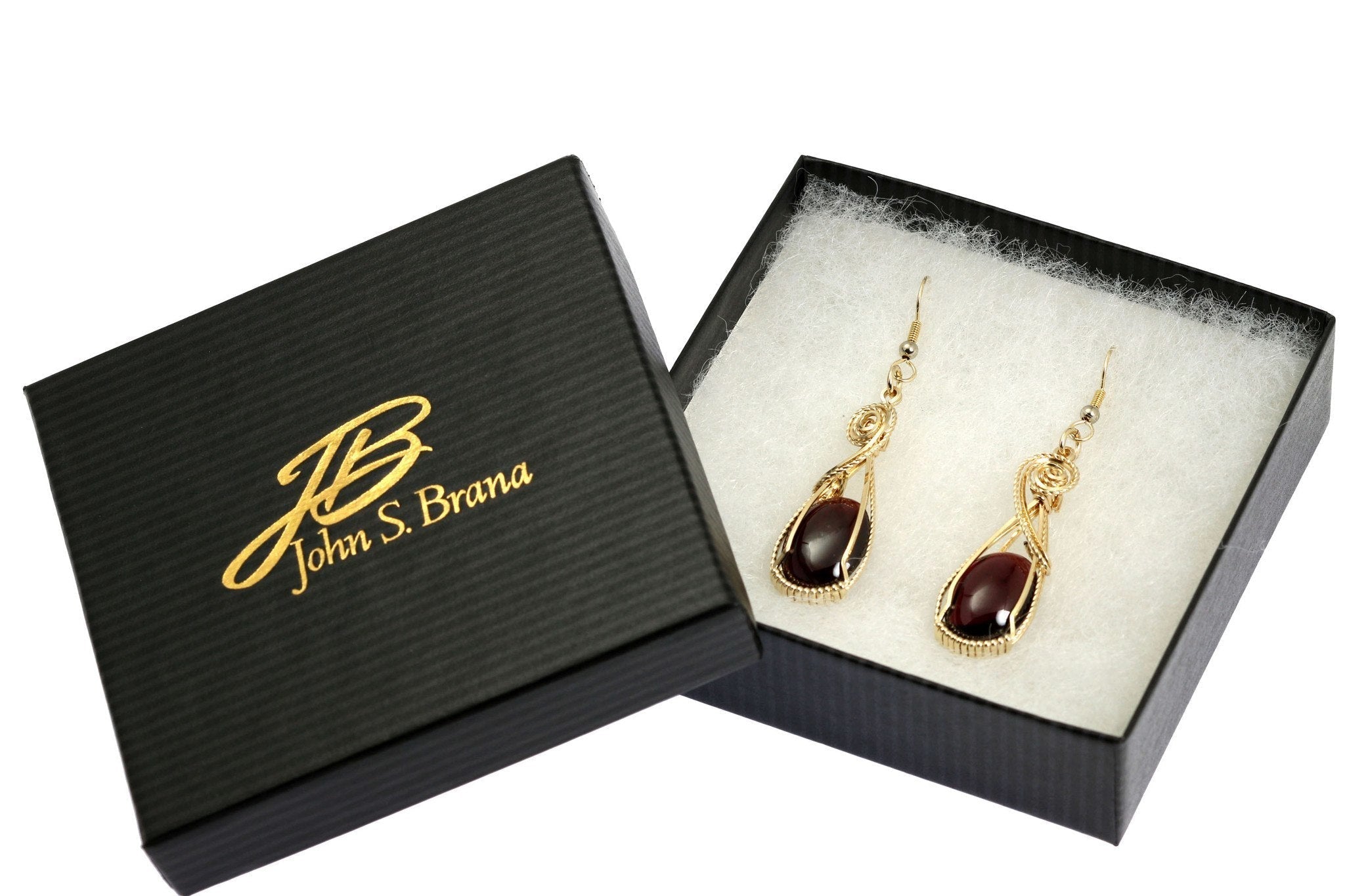 23 CT Cabochon Cut Garnet 14K Gold Filled Earrings for Women - Elegant Dangle Hoop Earrings for Wedding, Party & Evening Wear