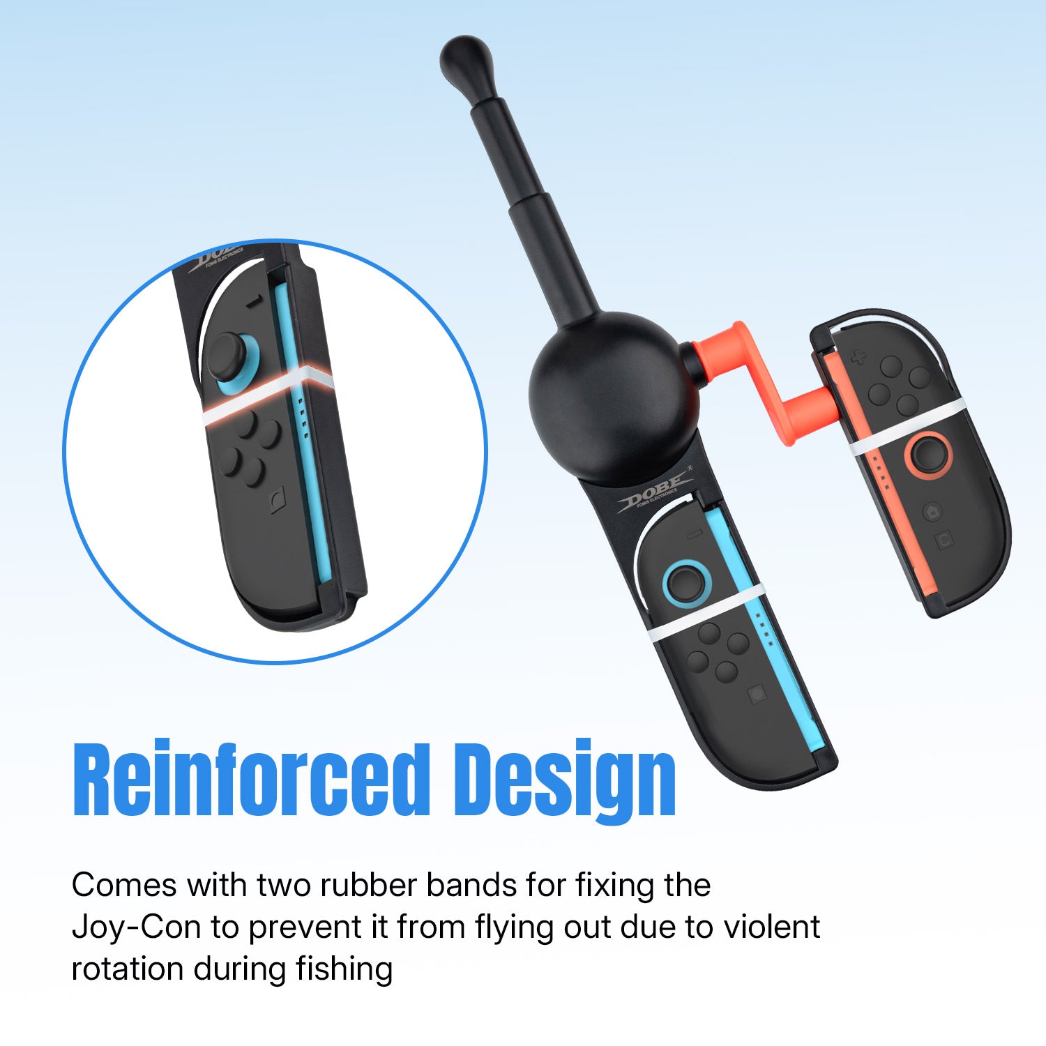 DOBE Fishing Rod Controller for Nintendo Switch & Switch 2 - Black (TNS 3186) | Joy-Con Compatible Fishing Game Accessory for Realistic Angling Experience