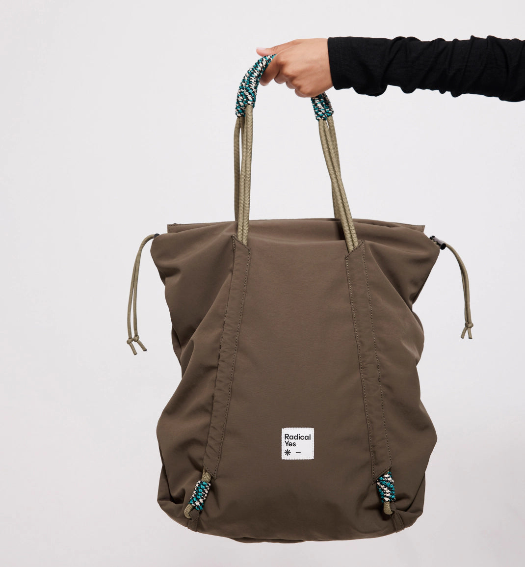 Eco-Friendly Reframe Ruched Recycled Nylon Tote Bag - Olive Green | Sustainable Fashion Accessory for Work, Travel & Shopping
