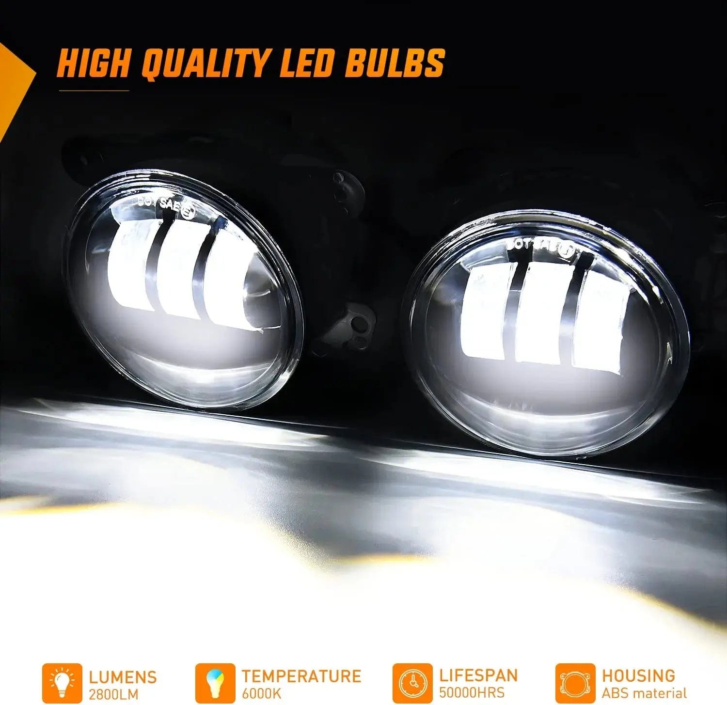 Jeep Wrangler JK Unlimited JKU White Fog Light Assembly Replacement for 2007-2018 Models - Perfect for Off-Roading & Night Driving