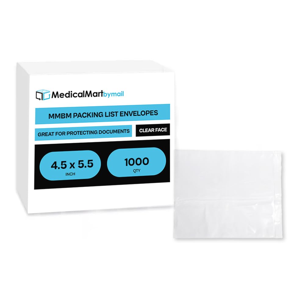 1000 Pack 4.5 x 5.5 Inches Clear Shipping Label Sleeves - Waterproof & Tear Proof Mailing Label Pouches with White Back - Perfect for Packing Slips, Shipping Labels & Document Protection (Ideal for Ecommerce, Logistics & Office Use)