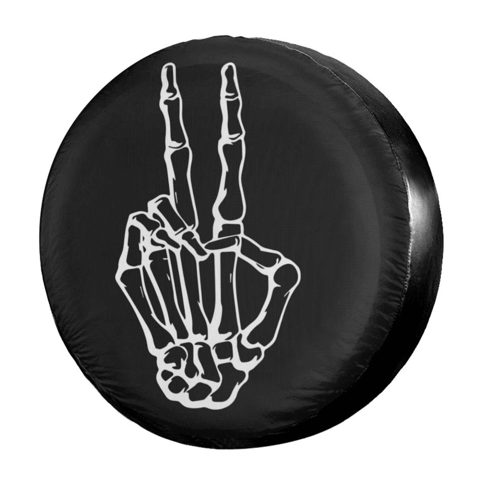 **Foruidea 16 Inch Skeleton Peace Spare Tire Cover - Dust-Proof Wheel Cover for Trailer, RV, SUV & More | Perfect for Outdoor Adventures & Road Trips**