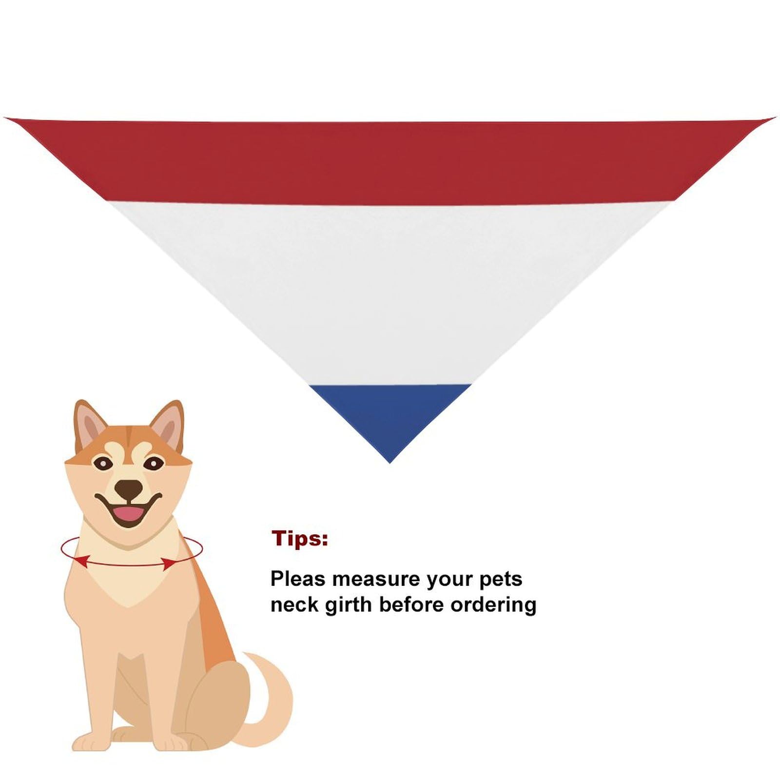 Netherlands Flag Dog Bandana - Cute Pet Scarf & Bib for Small Medium Large Dogs - Christmas Thanksgiving Holiday Gift - Perfect for Dutch Heritage Celebrations & Pet Costume Parties