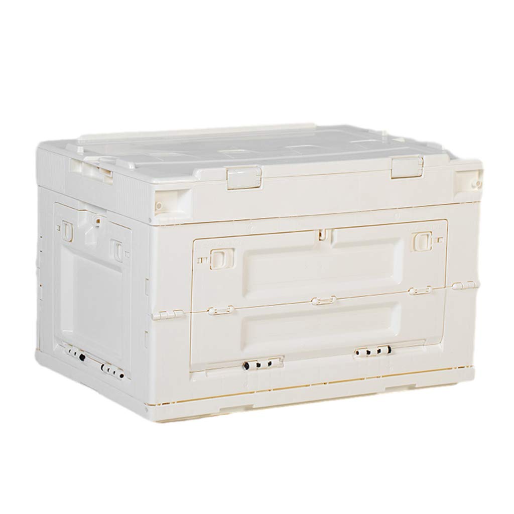 50L Recycled Plastic Outdoor Storage Box with Attached Lid - Durable Waterproof Container for Patio, Garden & Garage Organization